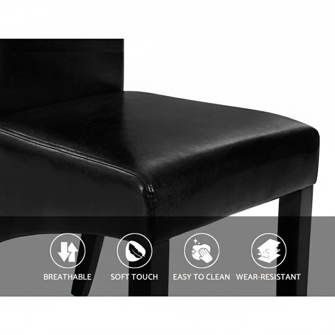 5 Artiss Dining Chairs Set of 2 Leather Parsons Chair - Black, 5 of 6