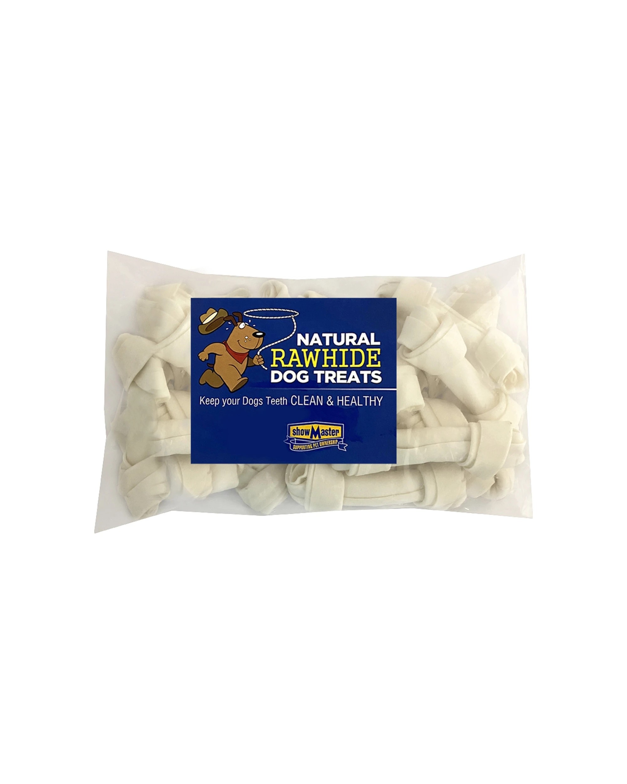 1 Natural Rawhide Dog Treats Knotted Hide Bones 20 Pack Chewing Treats for Dogs - Plain, 1 of 1