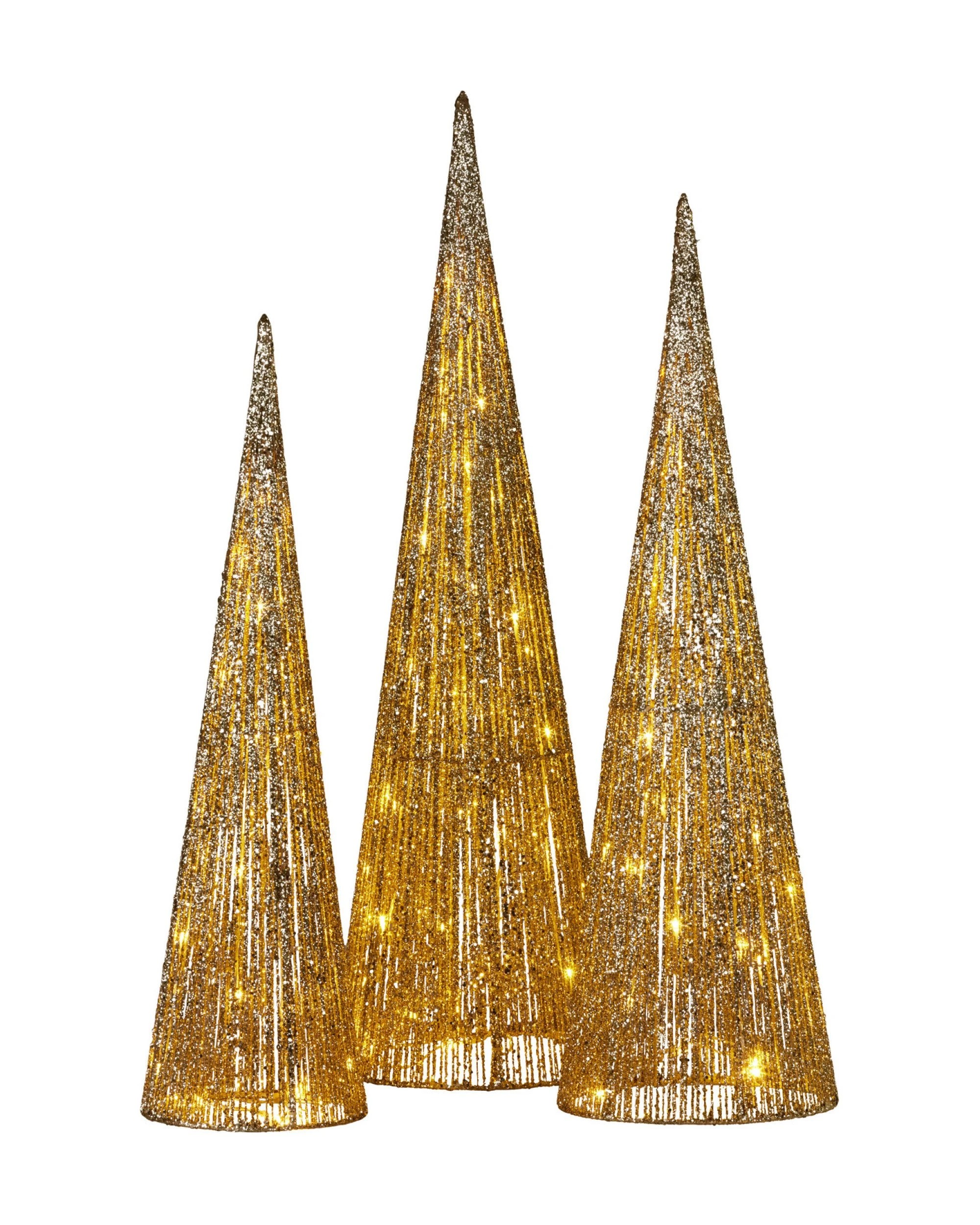 1 Christabelle 3pc Christmas Tree Indoor Outdoor Display Decoration Led Lights Front Yard Lawn Statue Ornament, 1 of 7