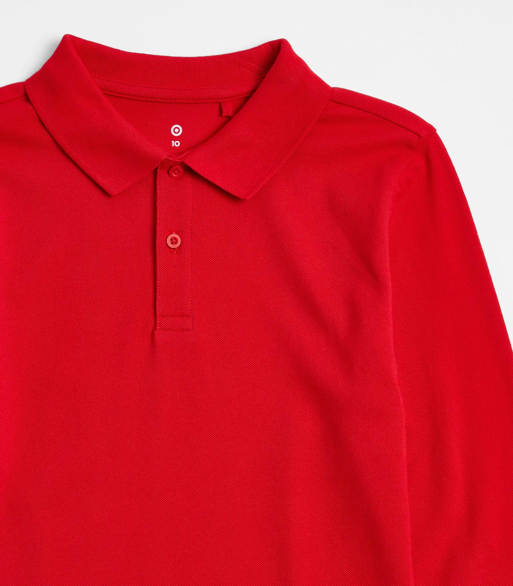 2 Target School Polo Long Sleeve Top RED, 2 of 3