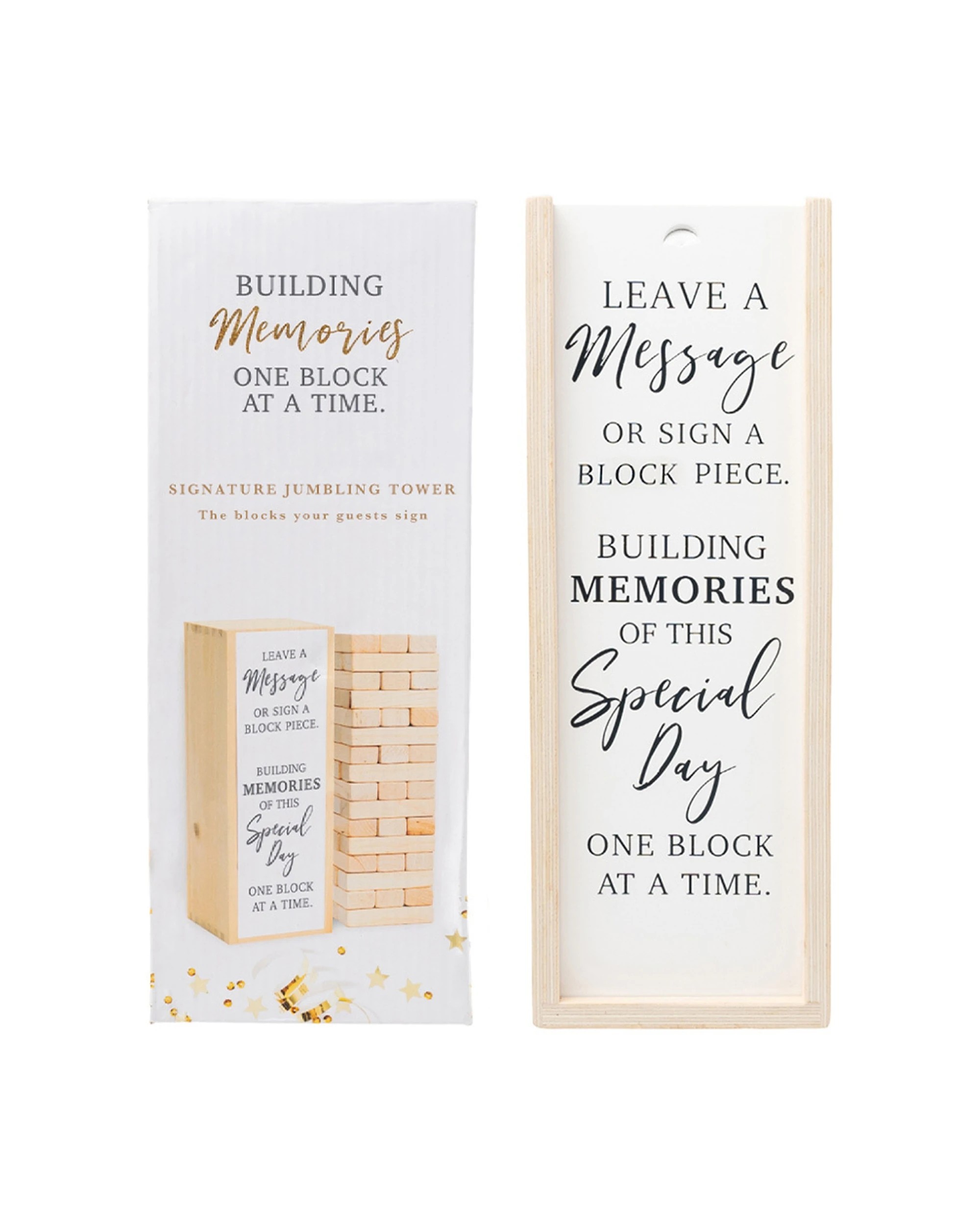 4 Wedding Wooden 26.5x10cm Decorative Signature Block Engagement Event Decor Cream
 - Beige, 4 of 4