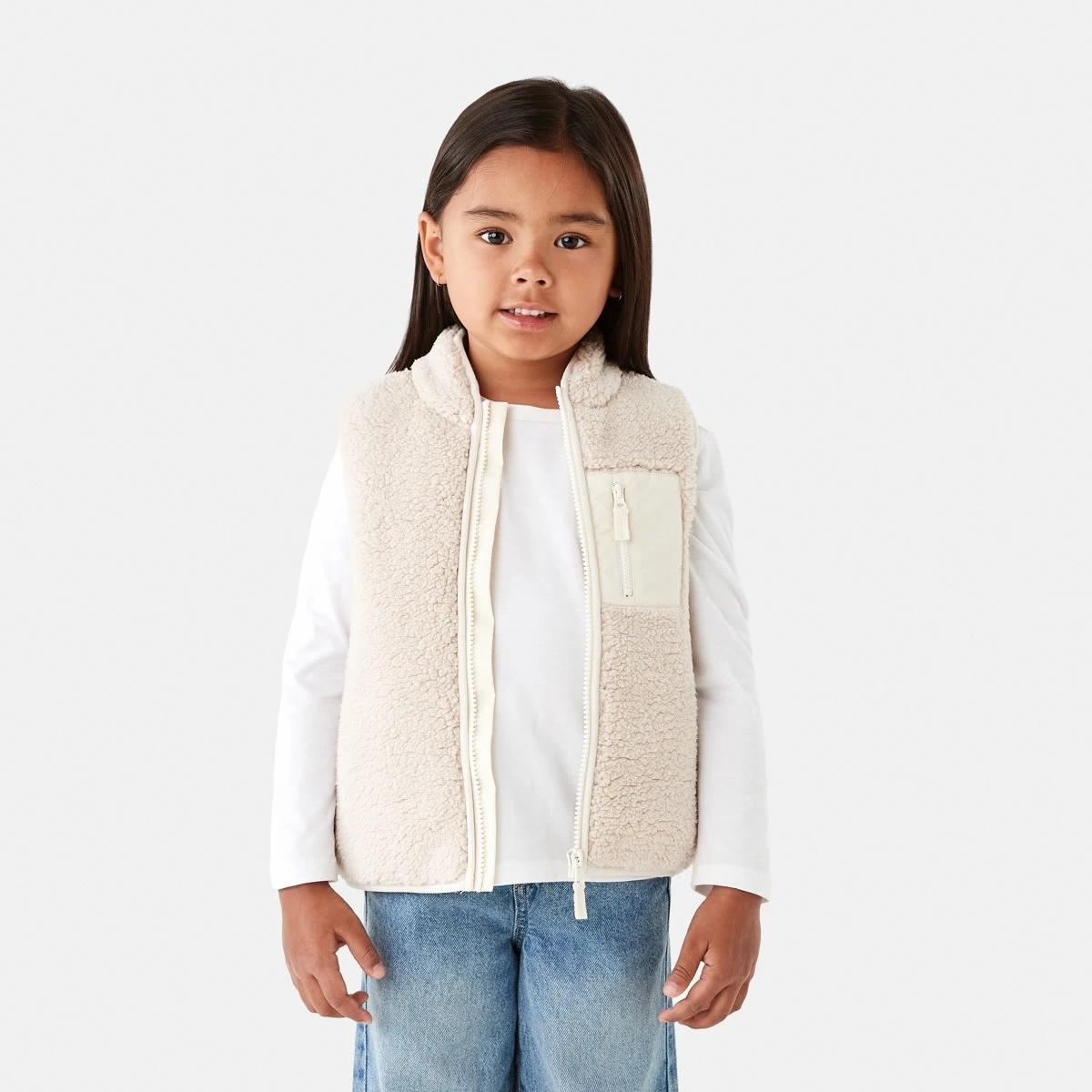 1 Teddy Vest Crm Beige, 1 of 10
