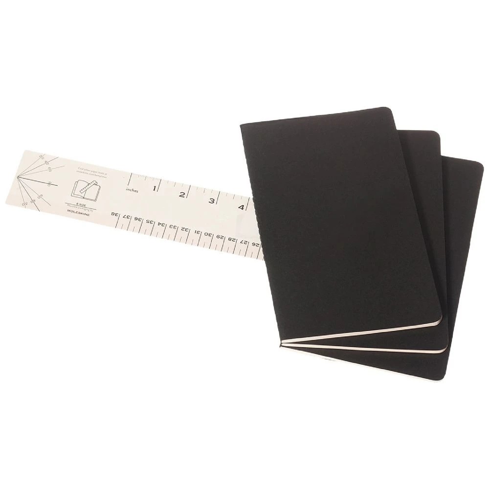 3 Moleskine Cahier Large Notebook Grid 3 Pack Black, 3 of 5