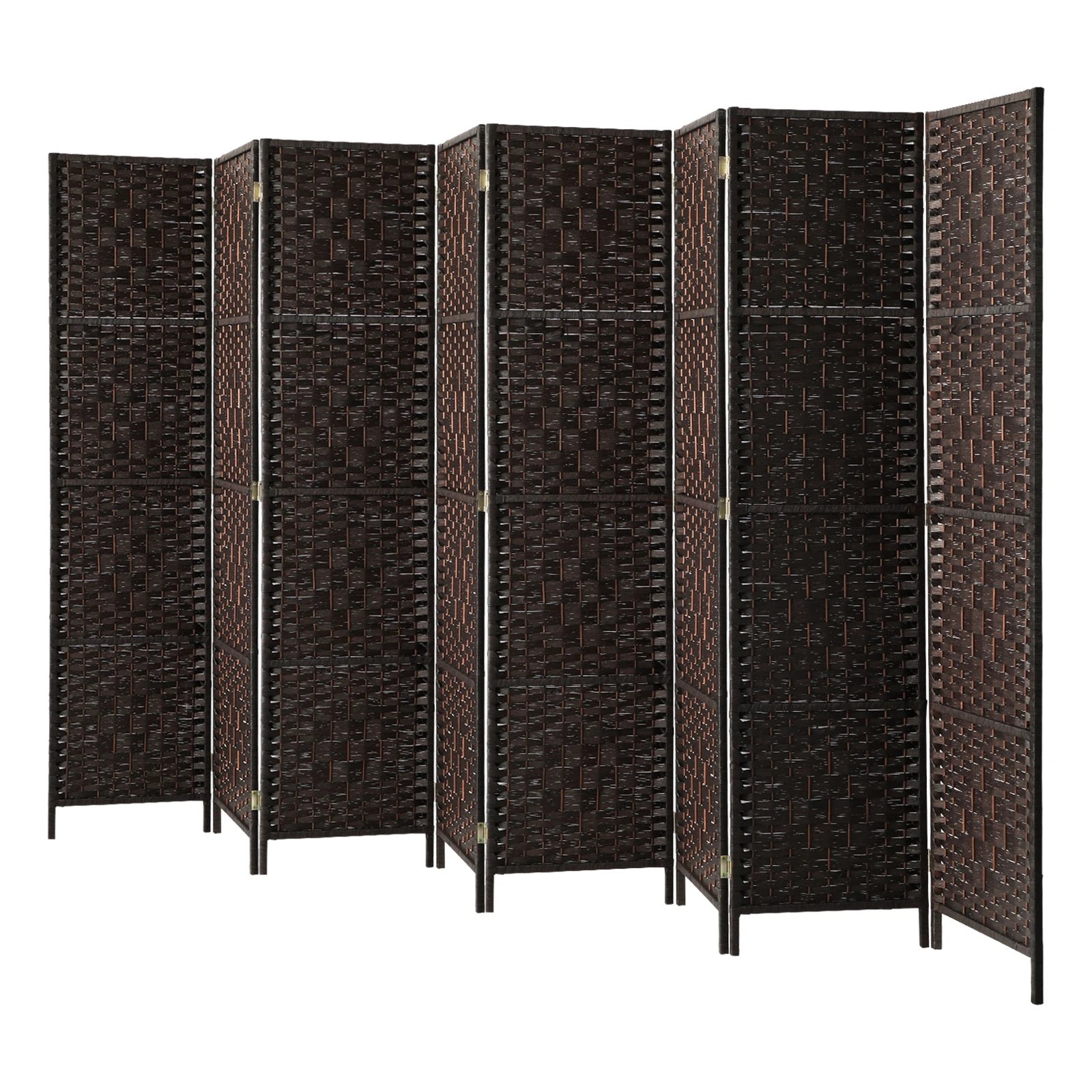 1 Oikiture 8 Panels Room Divider - Brown, 1 of 10