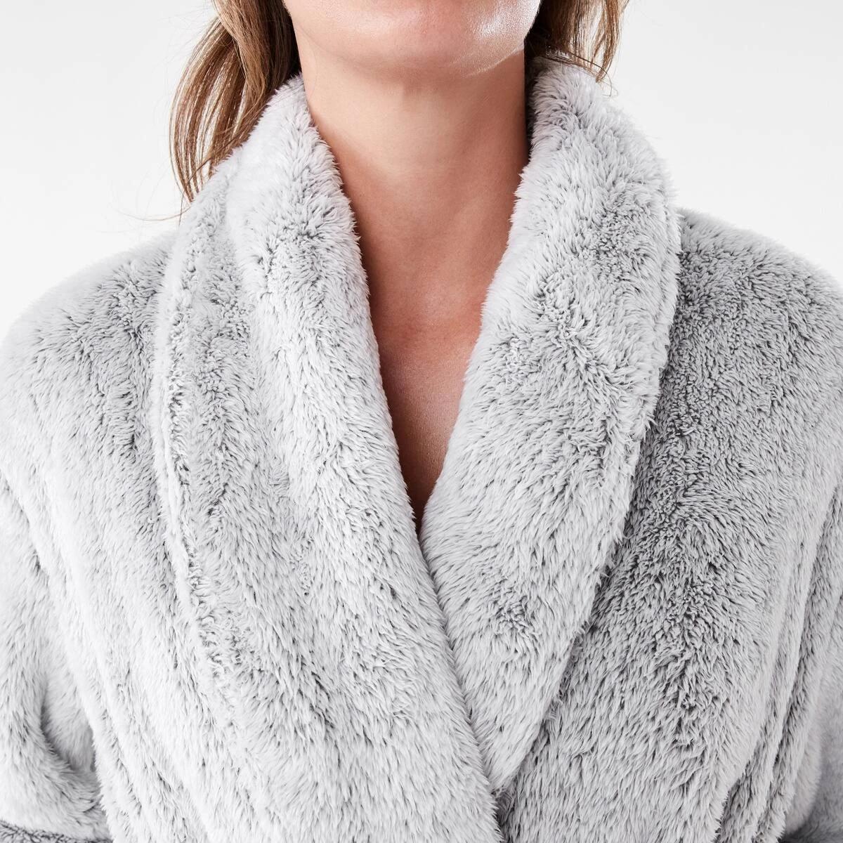 5 Plush Coral Fleece Gown Grey Mix, 5 of 7