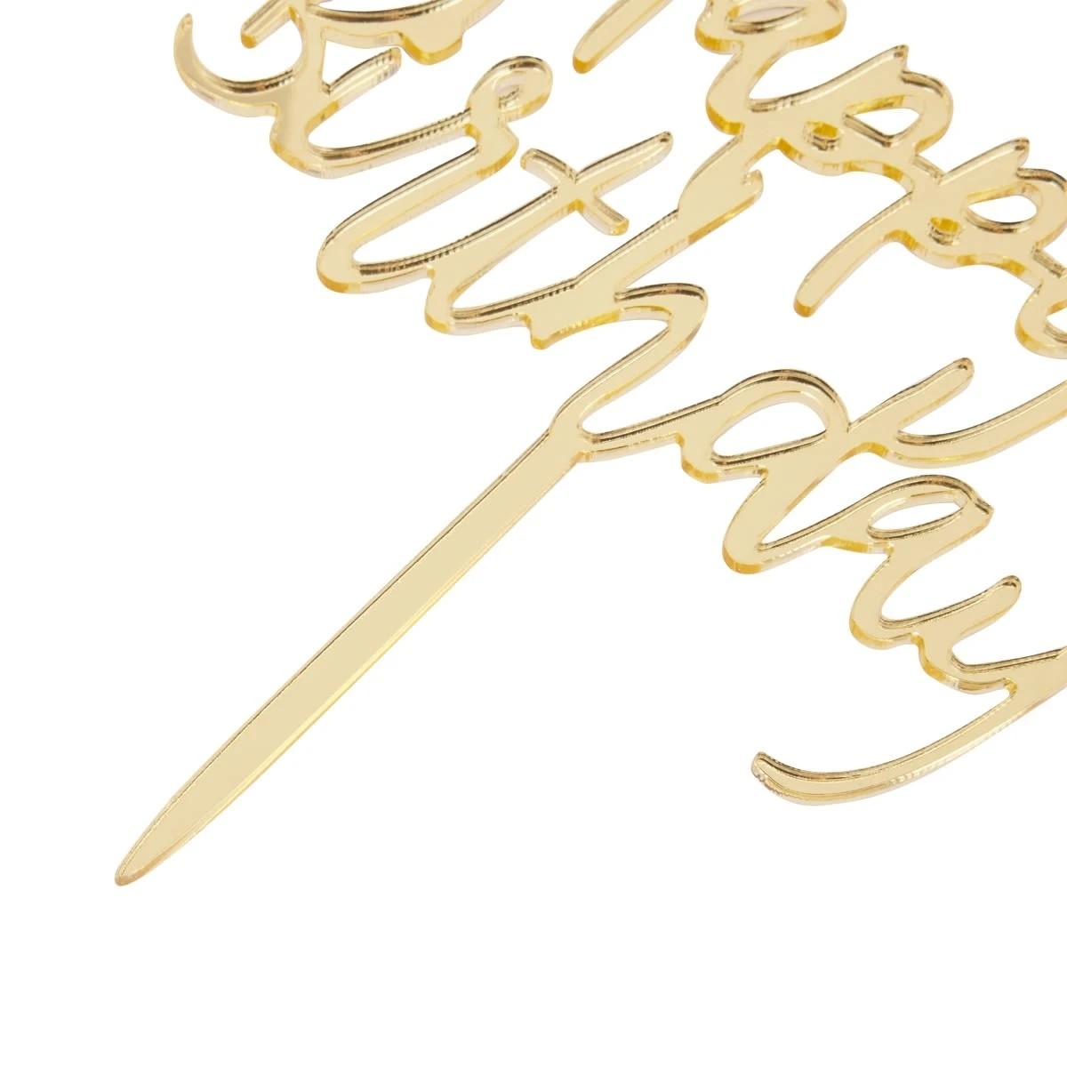 3 Gold Look Happy Birthday Cake Topper, 3 of 4