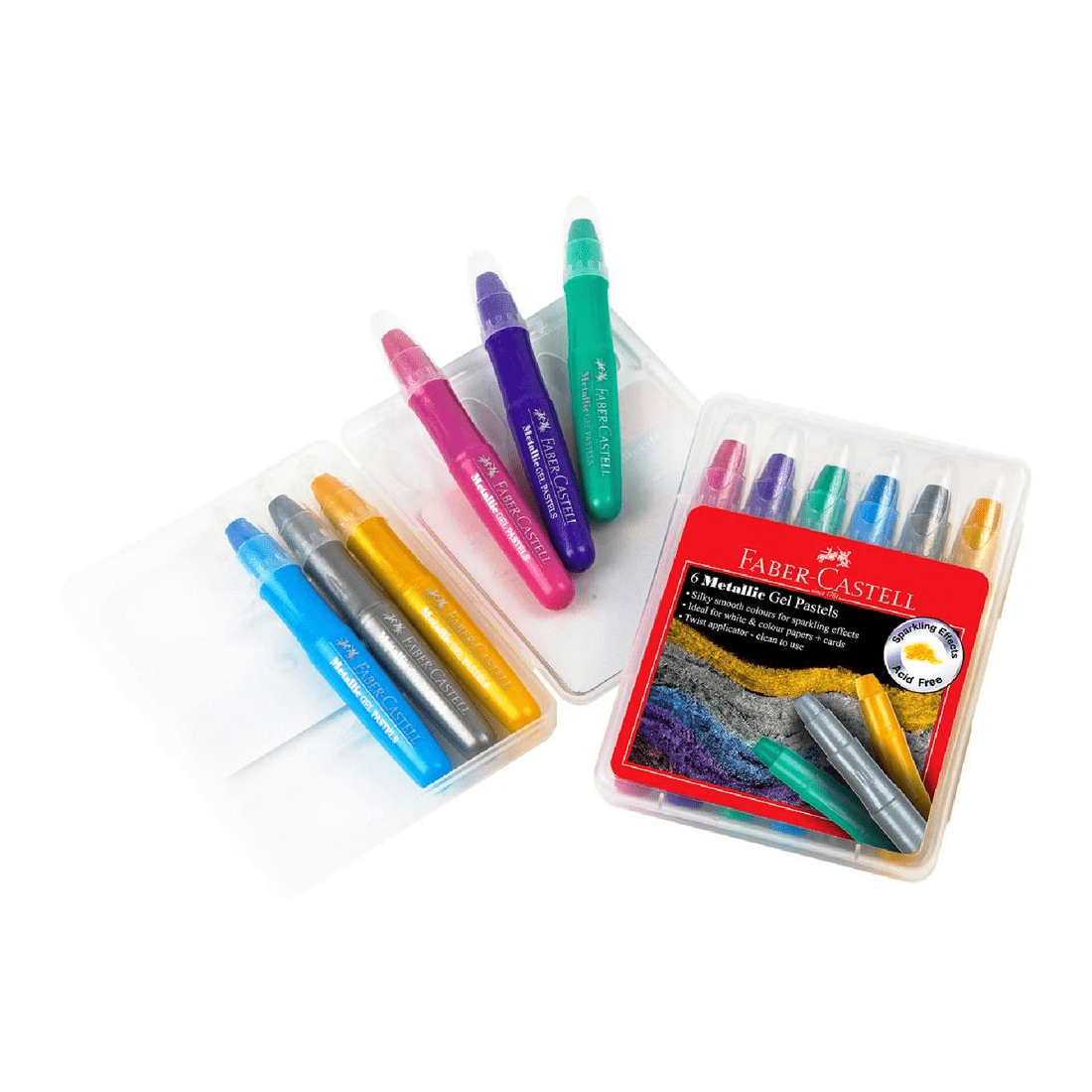 6 Faber-Castell Metallic Gel Pastels 6 Pack, 6 of 6
