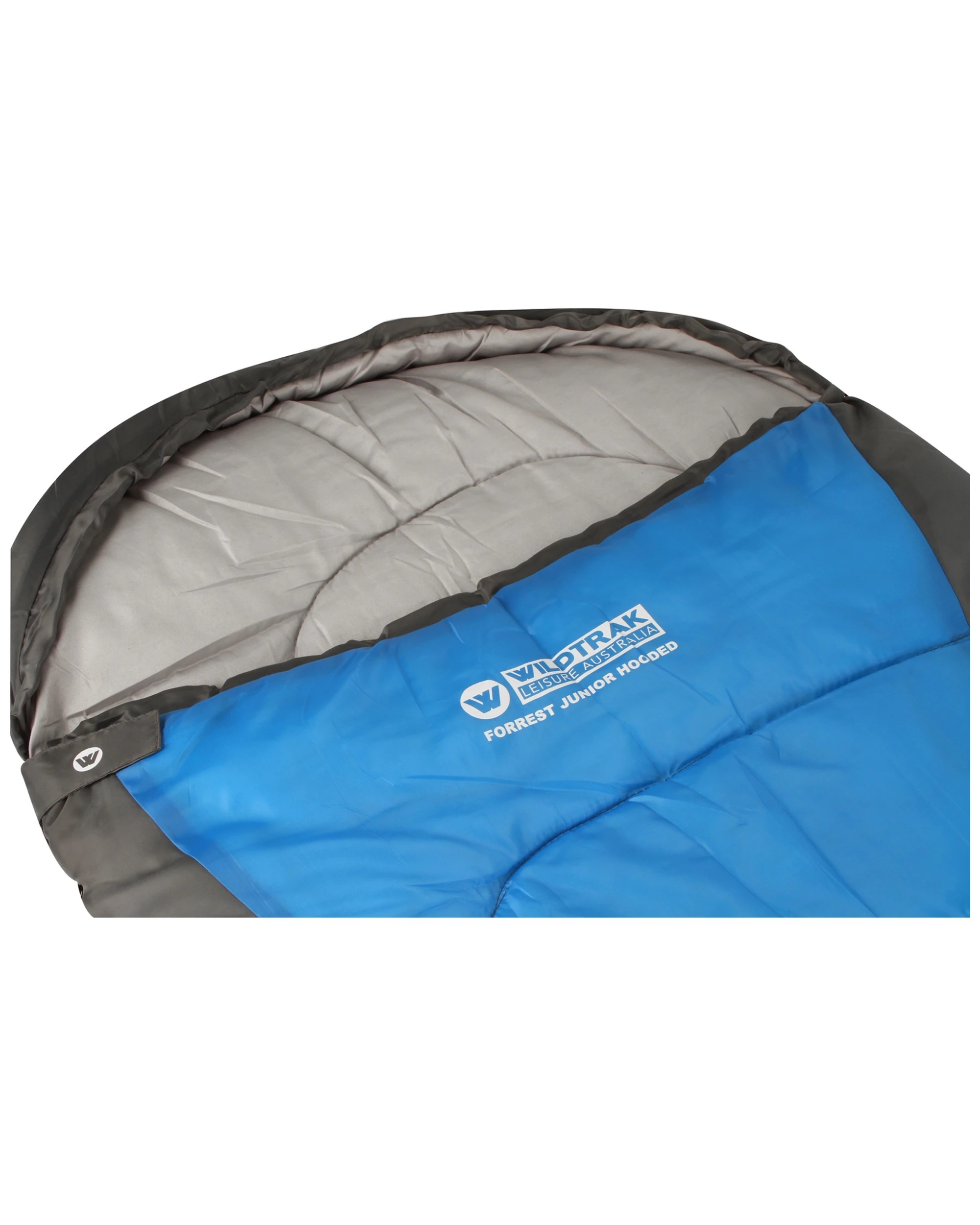 2 Wildtrak Forrest Junior Hooded Sleeping Bag Breathable Lining - Blue, 2 of 3