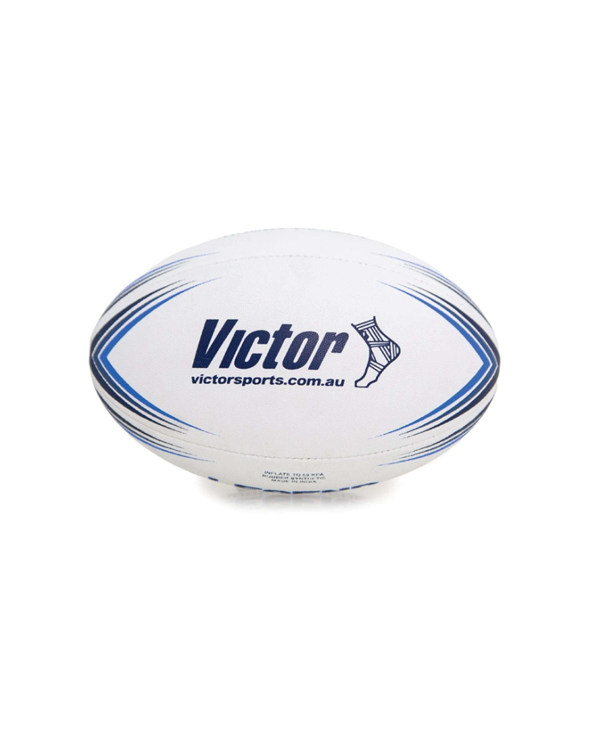 2 Victor Sports Rugby League Ball Legend Hand Stitched Durable Size 5 - White, 2 of 6