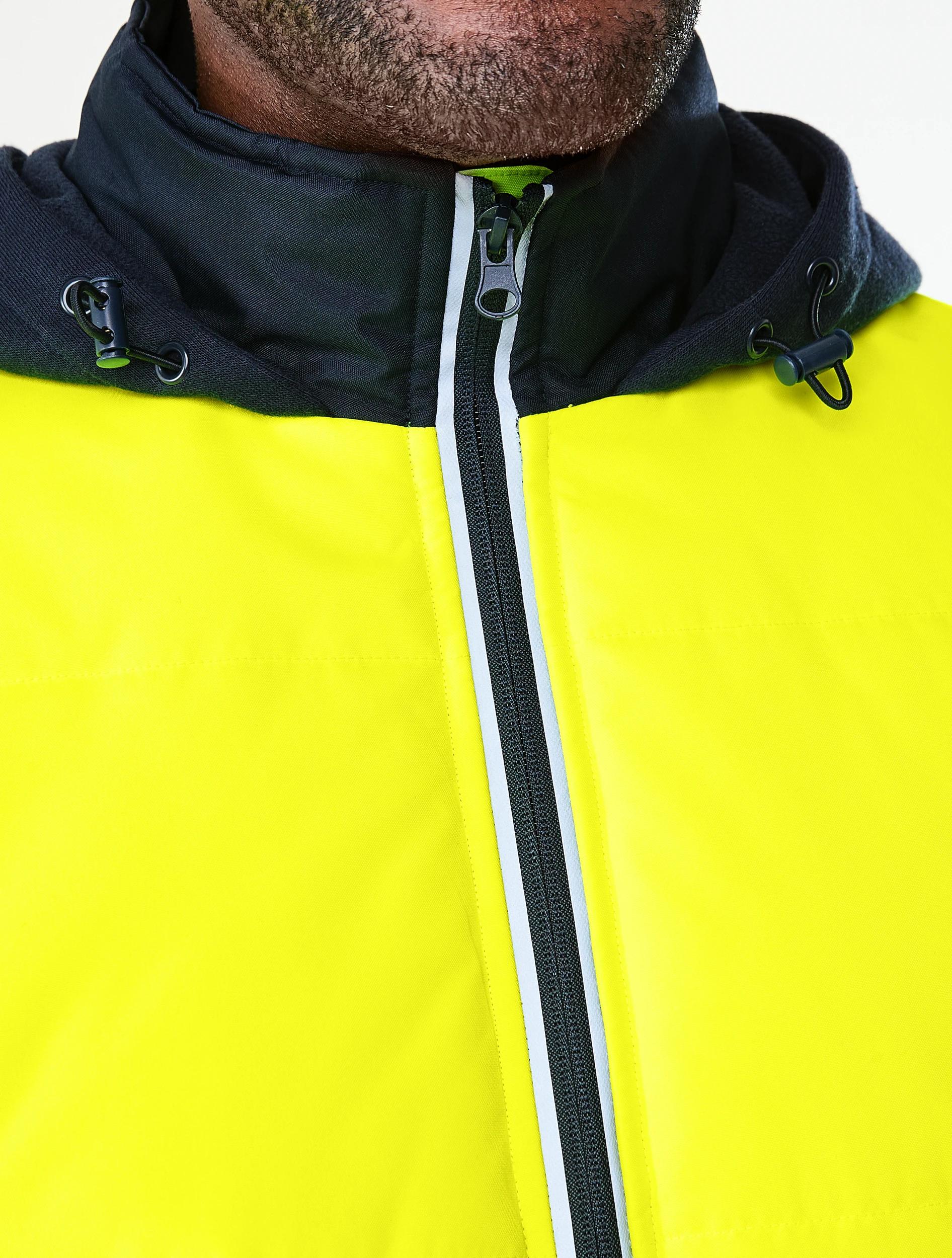 5 Workwear Hi-Visibility Hooded Puffer Vest Yellow, 5 of 6