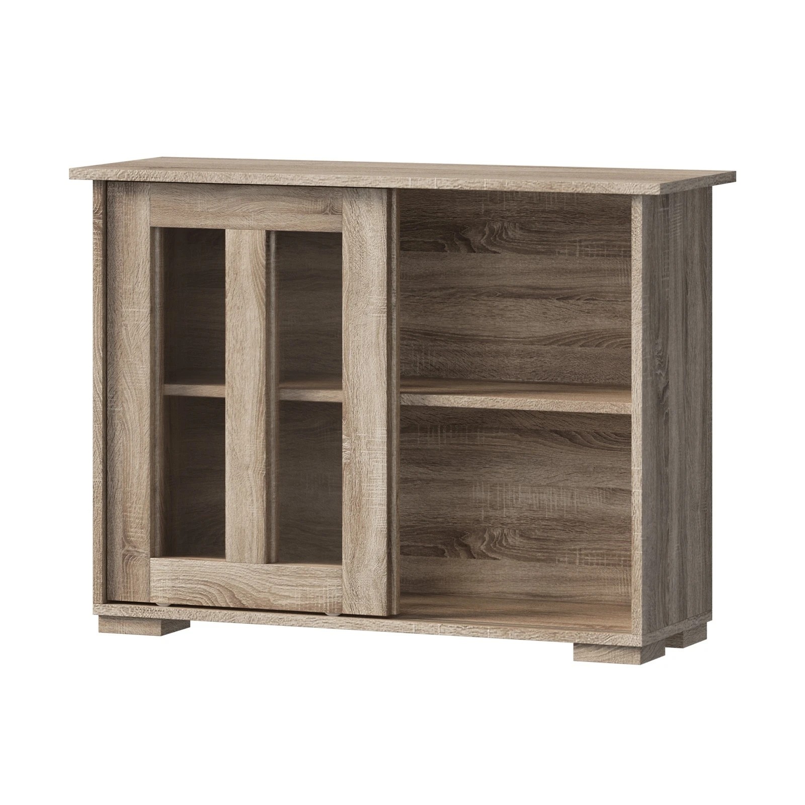 7 Oikiture Sideboard Buffet Cabinet Cupboard Glass Sliding Door
 - Natural, 7 of 10