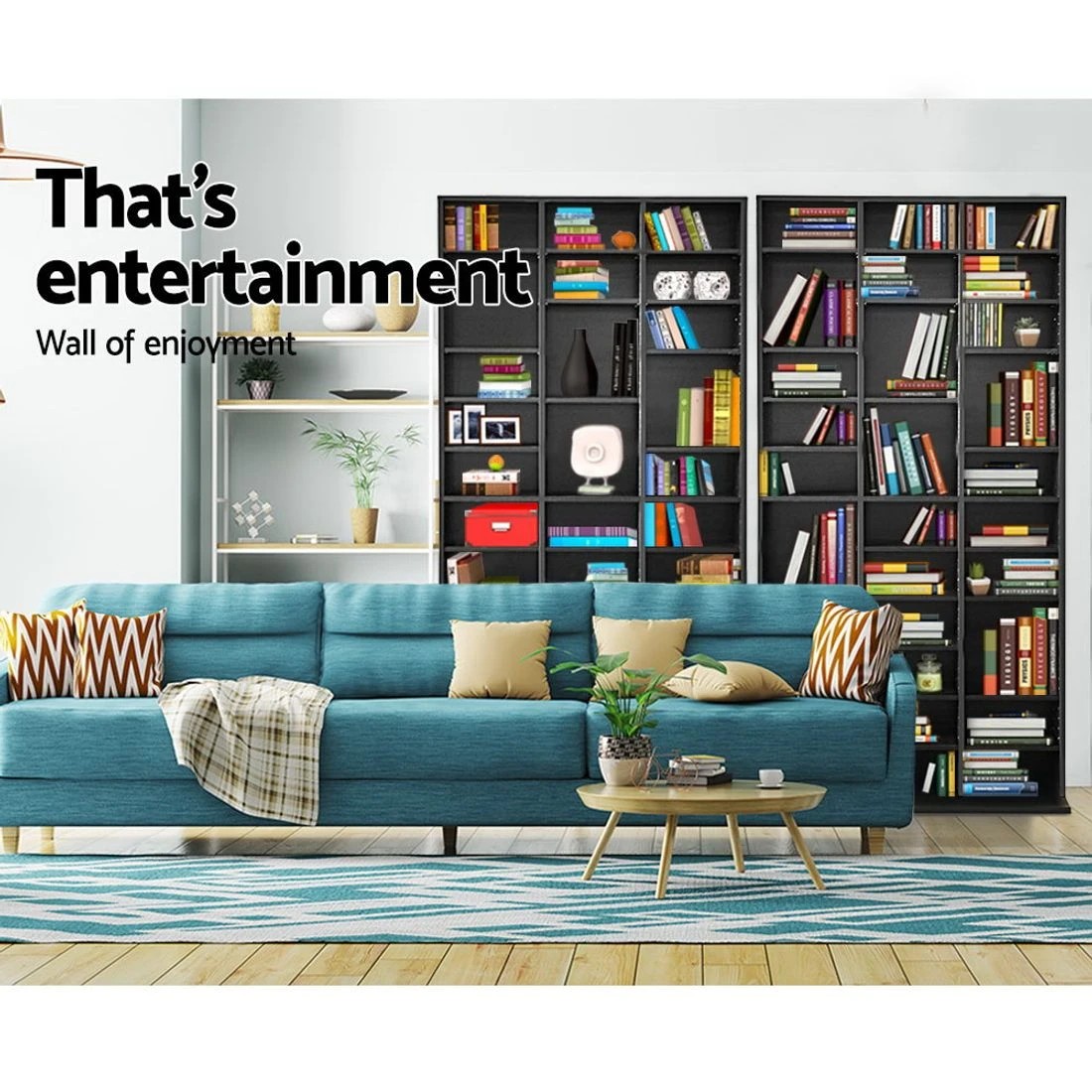 5 Artiss BERT CD DVD Storage Shelf Organizer Adjustable 1116 Disc Capacity Modern Stable Media Display Rack Unit - brown, 5 of 10