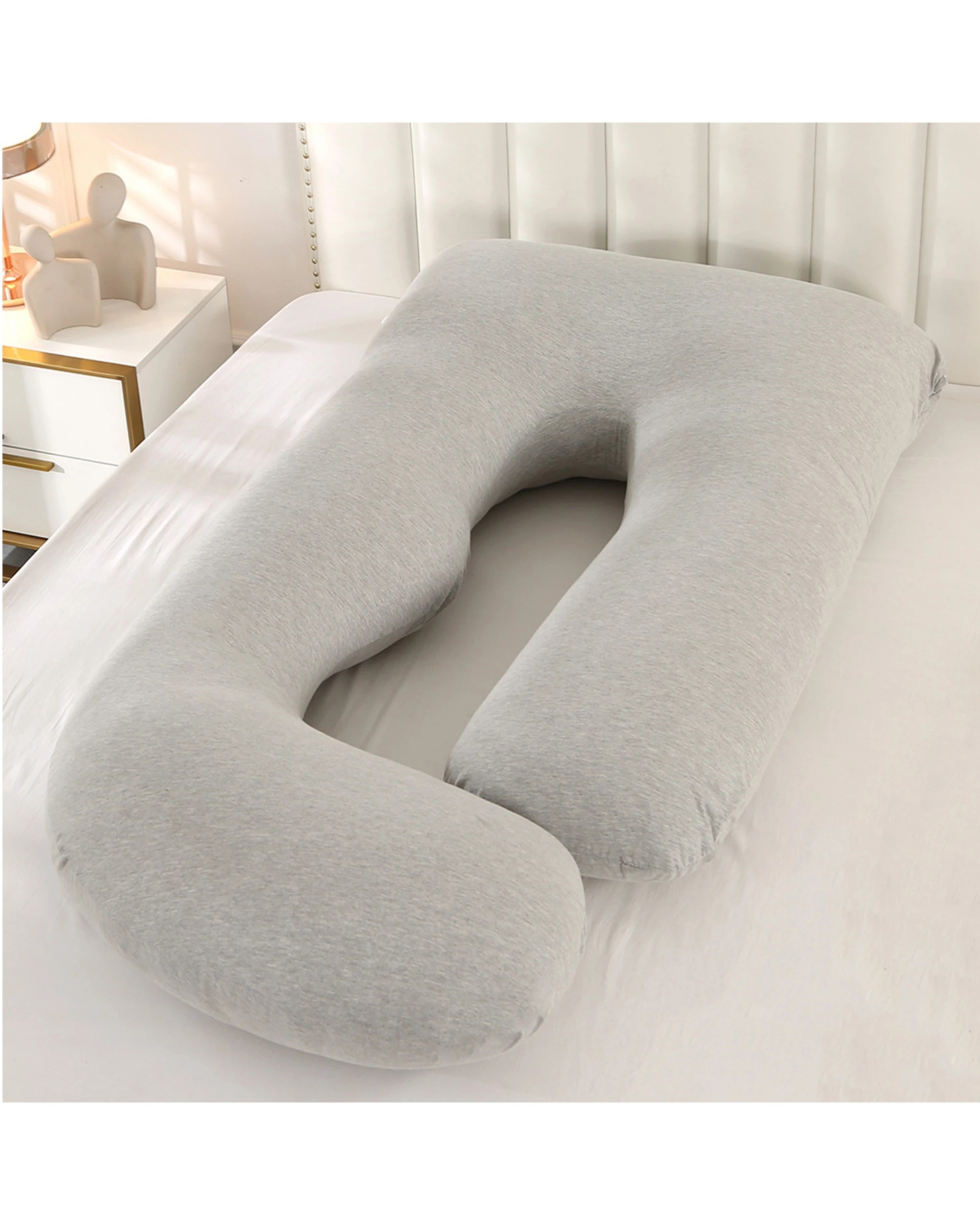 5 Advwin Pregnancy Nursing Sleeping Pillow W/ Detachable Cover J-shaped - Beige, 5 of 6