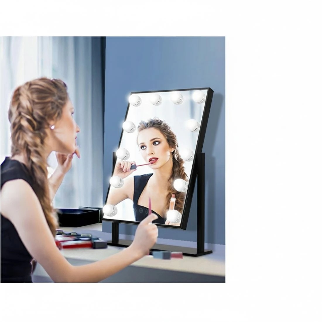 5 Embellir Makeup Mirror 30x48cm Hollywood Vanity with LED Light Rotation Tabletop - Multi, 5 of 7