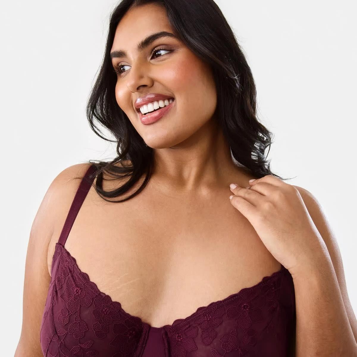 4 Full Figure Soft Cup Mesh Underwire Bra WINDSOR WINE, 4 of 6
