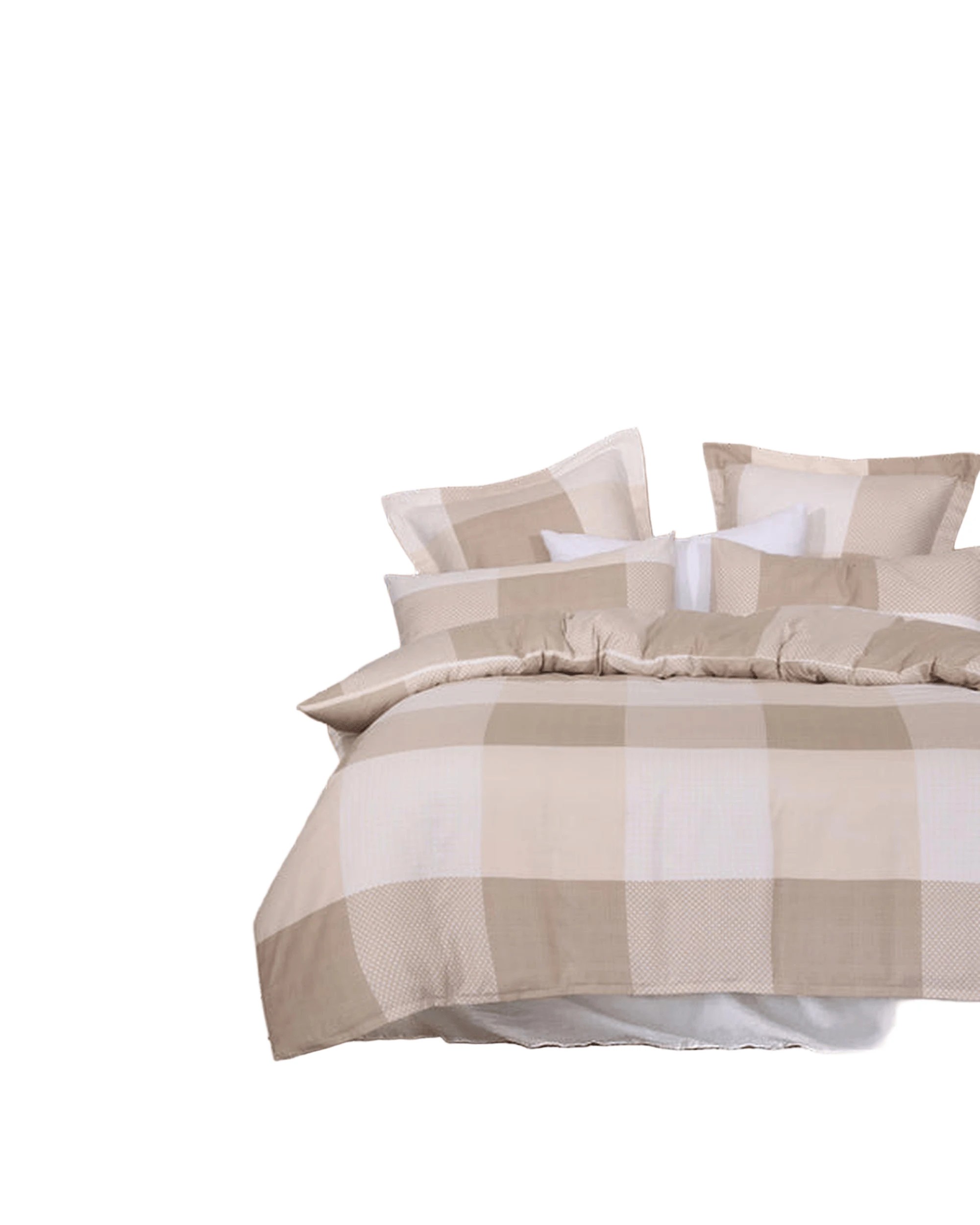 1 Amsons Quilt Cover Set With European Pillow Covers - Double Bed - Beige, 1 of 6