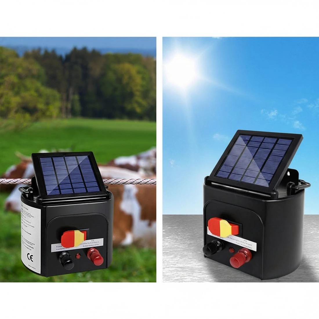3 Giantz Fence Energiser 3KM Solar Powered 0.1J Electric Fencing Charger - Black, 3 of 7