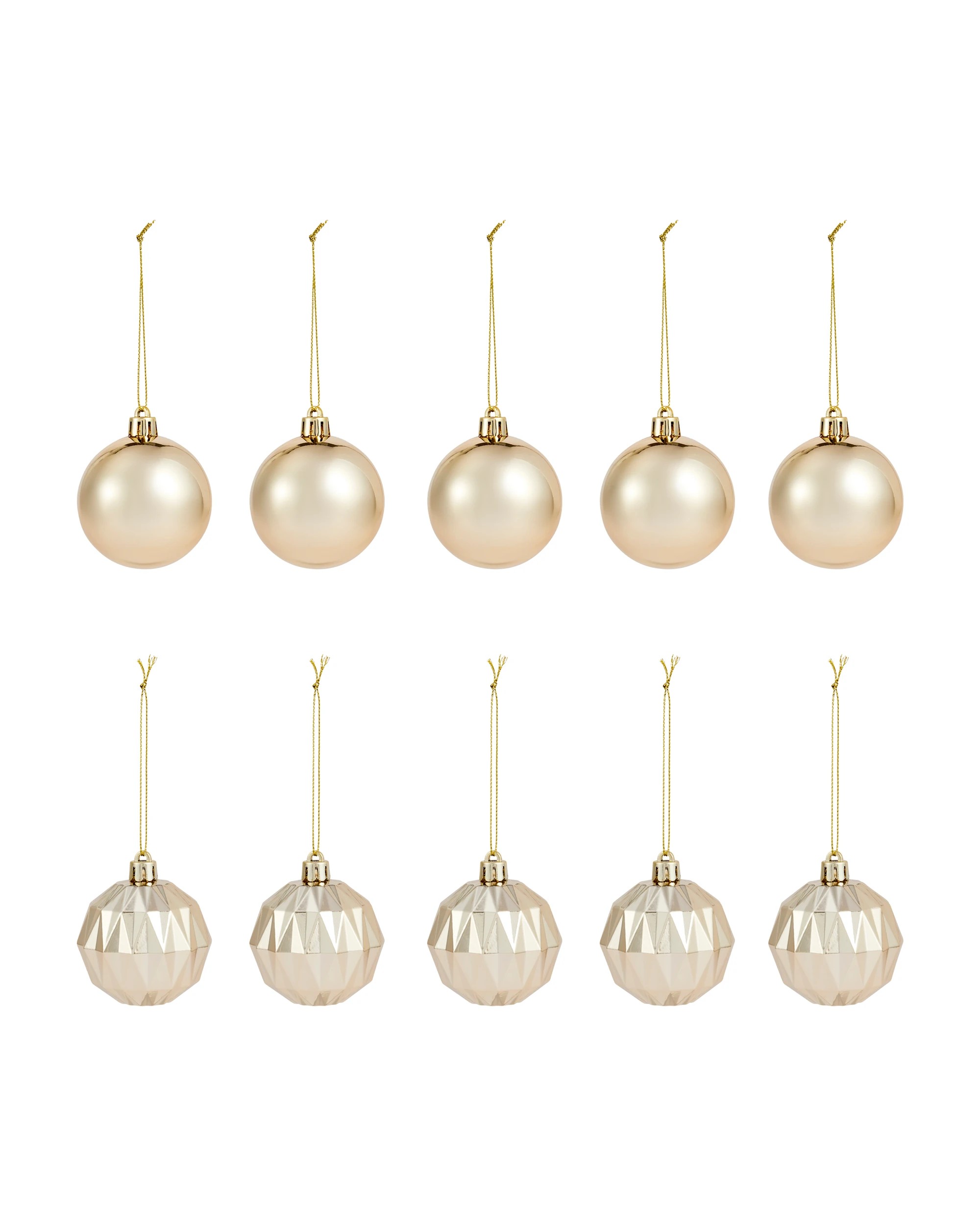 2 10 Pack 6cm Gold Look Baubles, 2 of 6