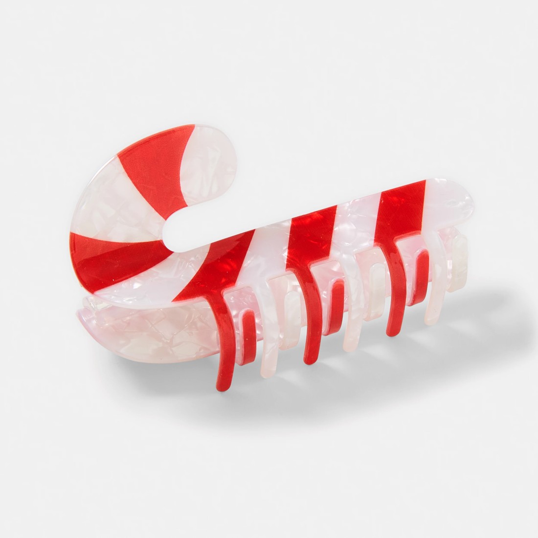 2 Red Christmas Candy Cane Claw Hair Clip, 2 of 4