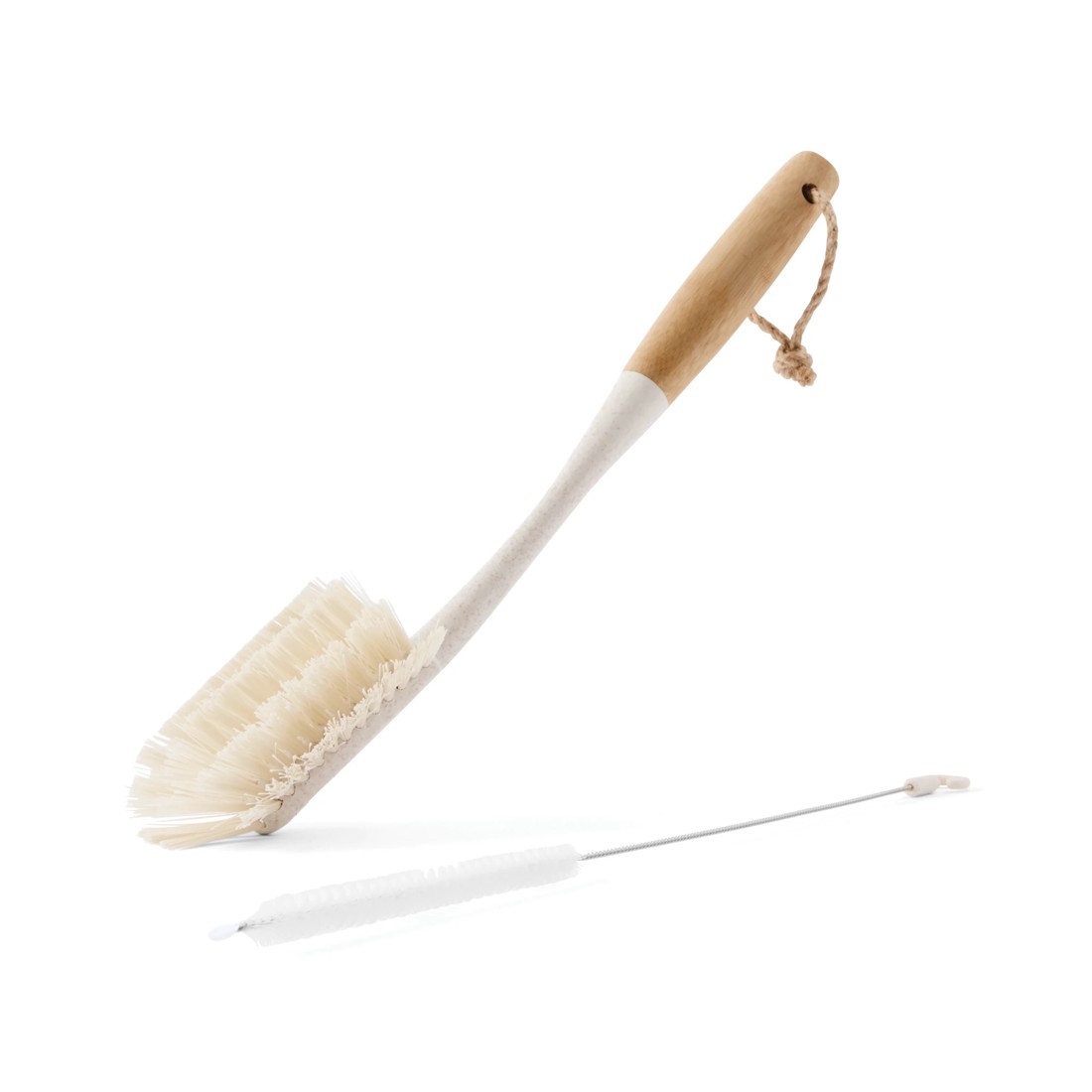 1 Bamboo Handle Bottle Brush - White, 1 of 7