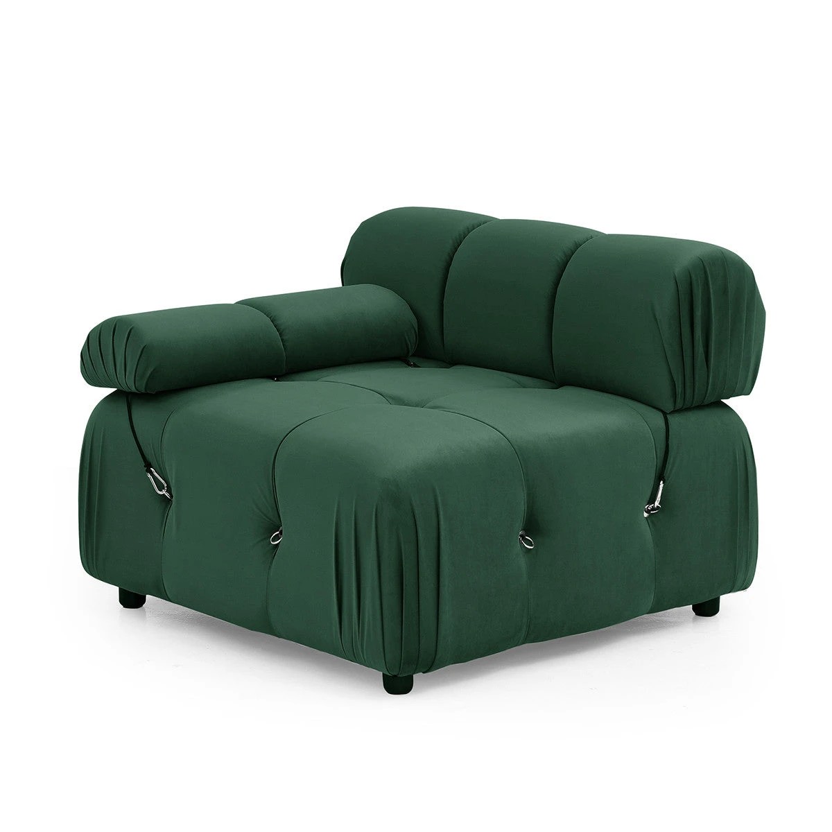 2 Foret 1 Pc Arm Seat Modular Tufted Velvet Sofa Lounge Couch Furniture Home Green, 2 of 9