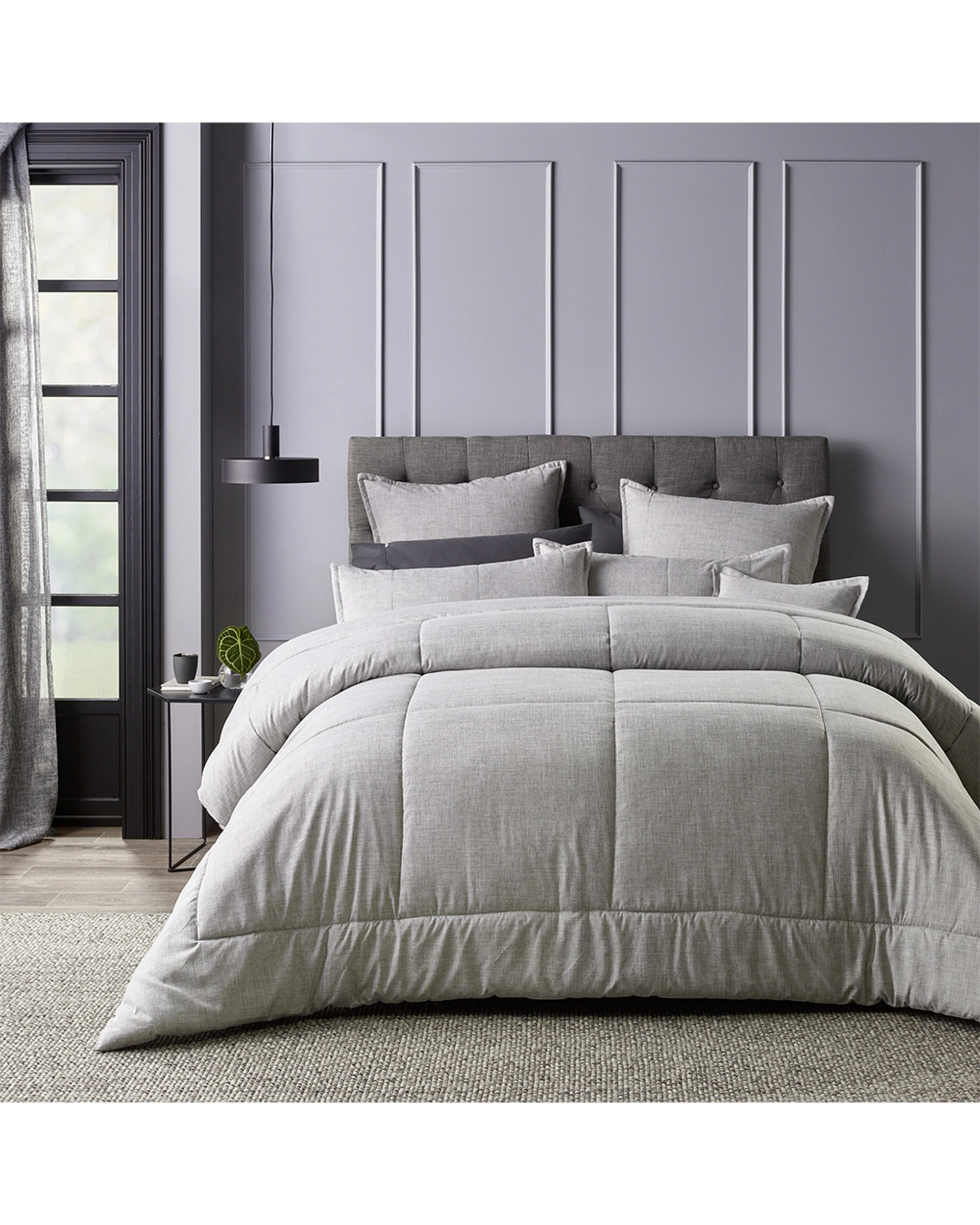 1 Bianca Maynard Comforter Pillowcase 6 Piece Set - Super King Bed - Grey, 1 of 3