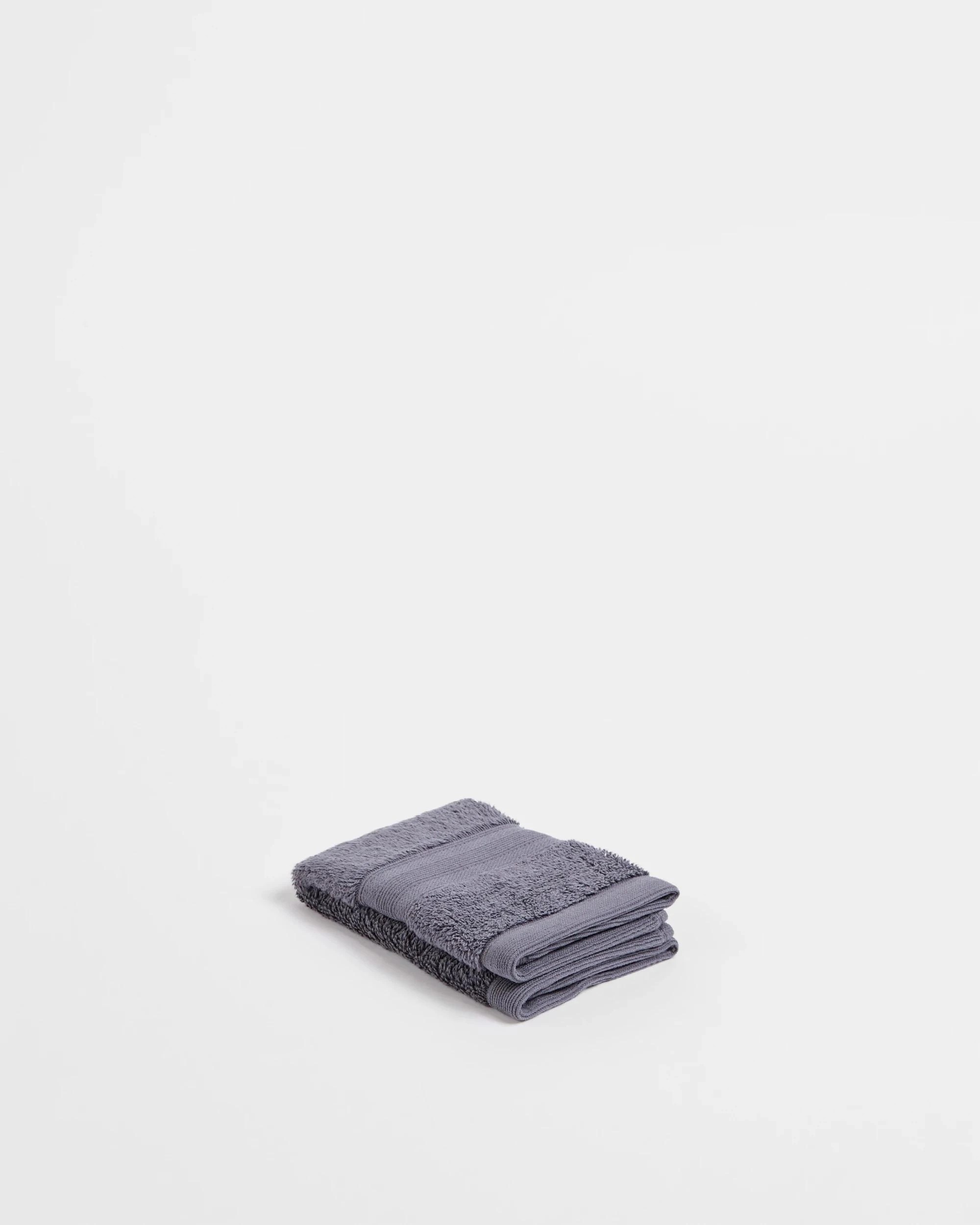 2 Grandeur Australian Cotton Face Washers 2 Pack - Grey, 2 of 4