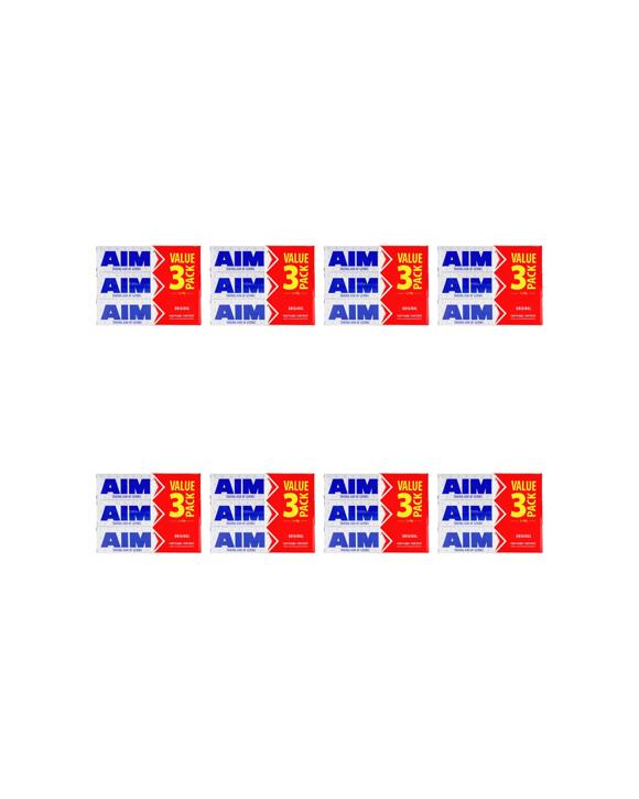 Aim 24pc Fluoride Toothpaste Tube Original Dental Oral Care Pack 90g - Multi
