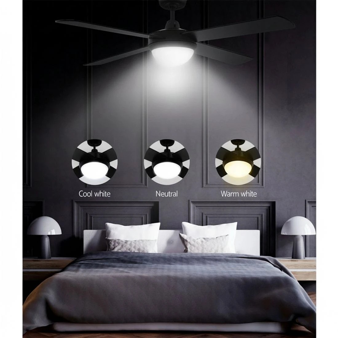 6 Devanti 52'' Ceiling Fan DC Motor w/Light w/Remote - Multi, 6 of 7