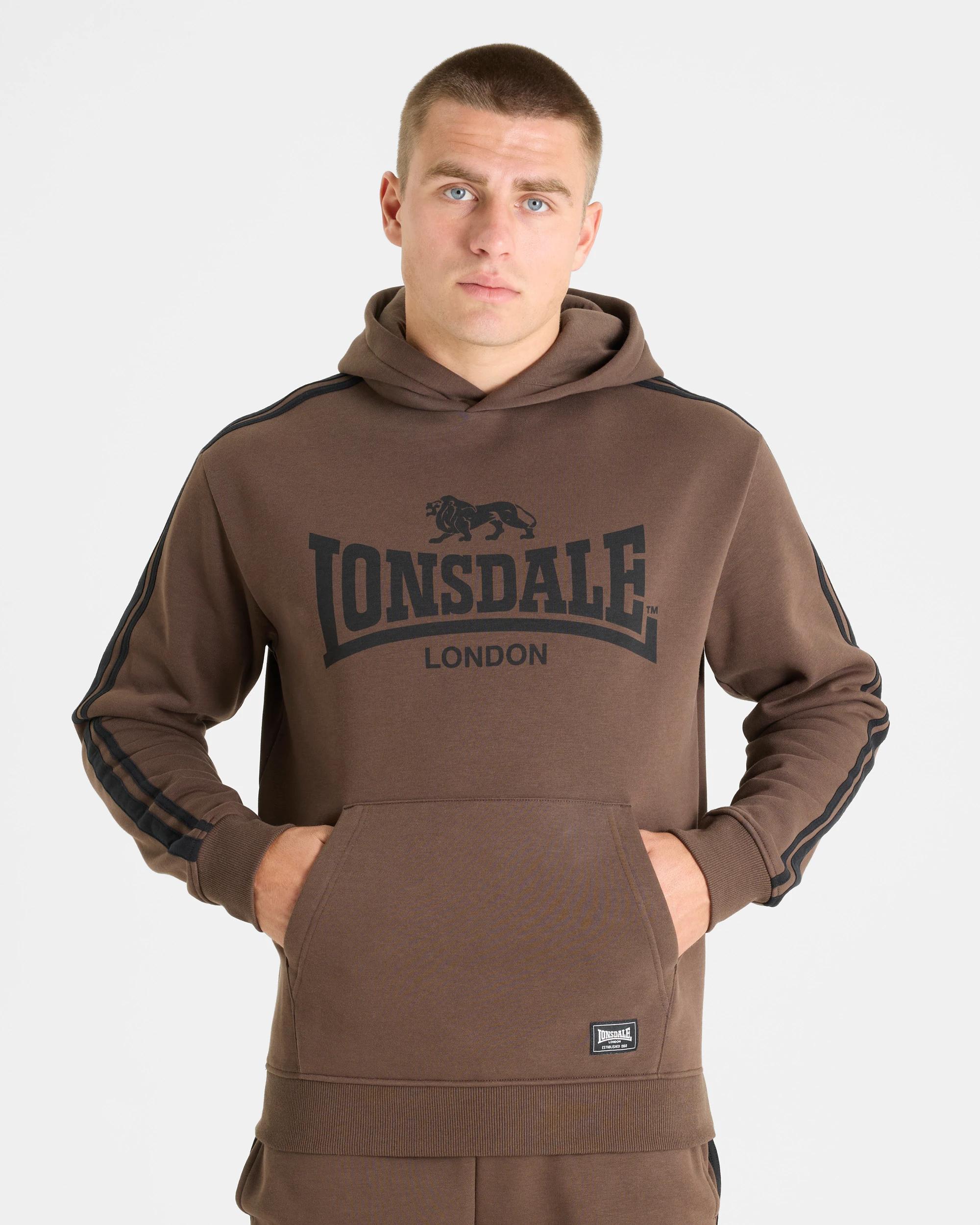 1 Lonsdale London Long Sleeve Hoodie CHOCOLATE, 1 of 4