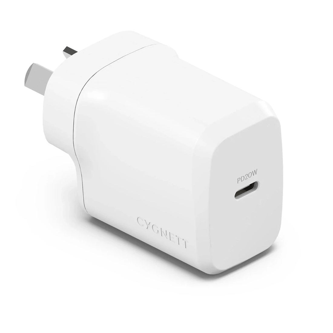 1 Cygnett - PowerPlus 20W Single Port GaN USB-C Wall Charger - White, 1 of 3