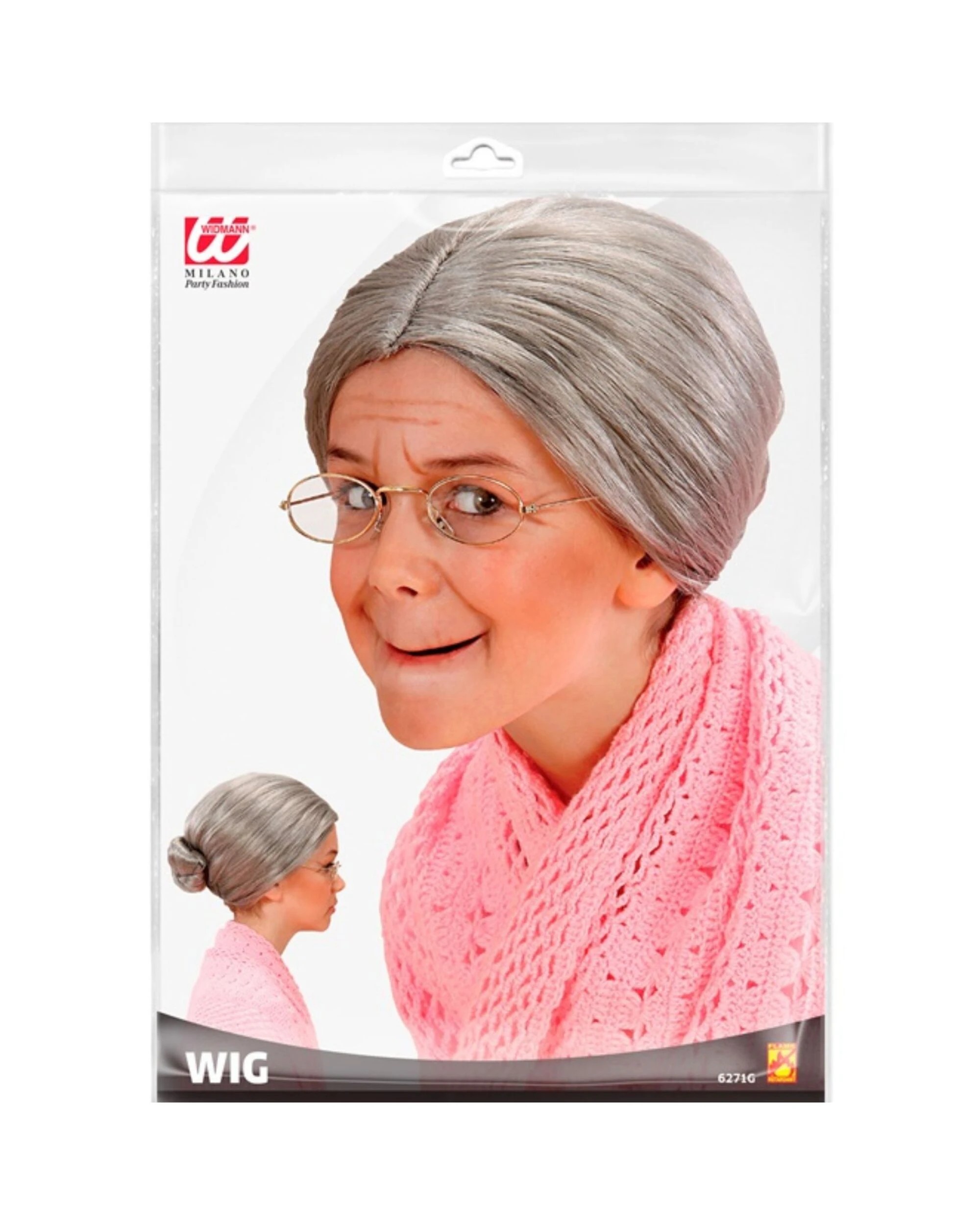 2 Widmann Kids Grandmother Wig With Bun - One Size - Grey, 2 of 2