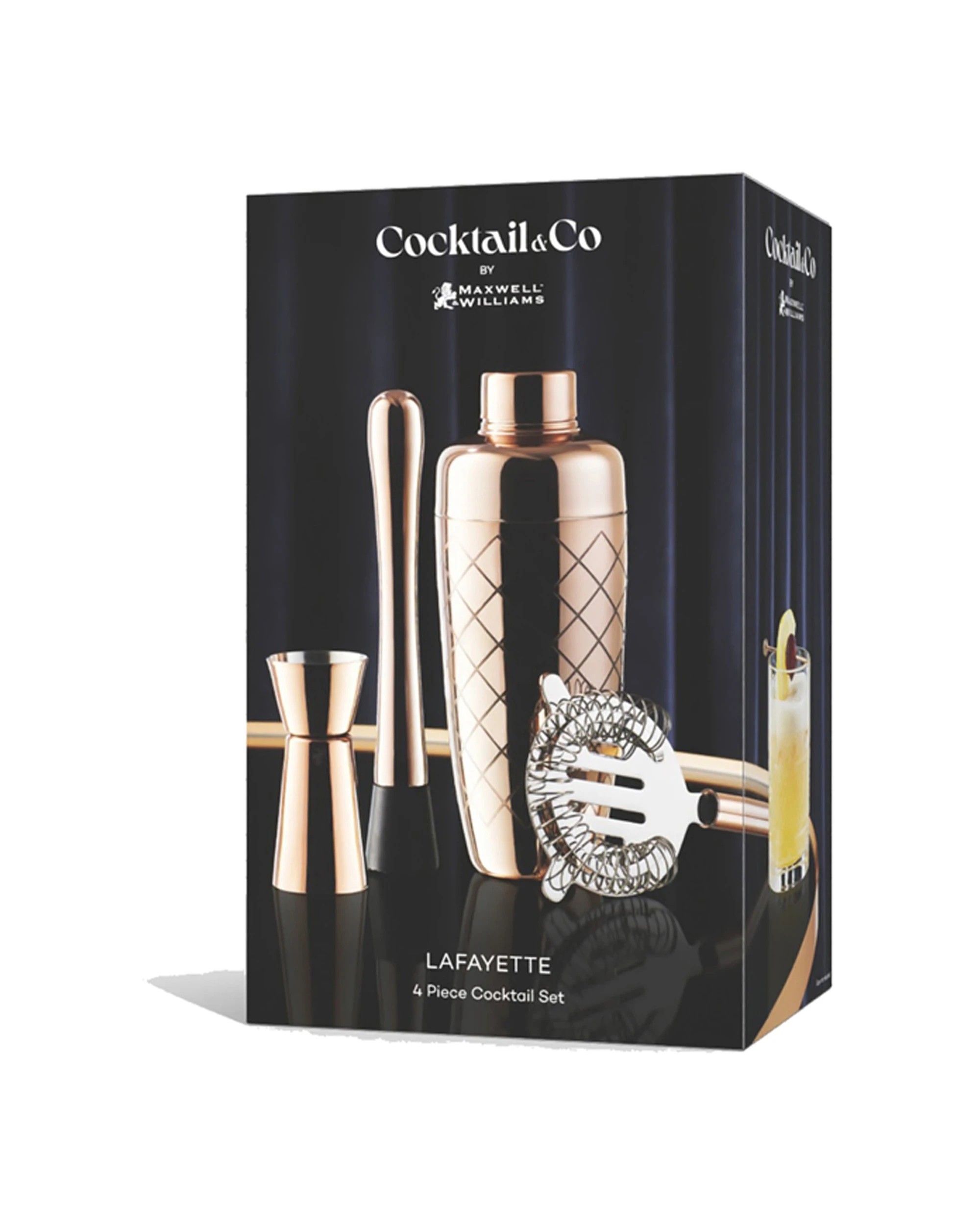 2 Maxwell & Williams Cocktail Co Lafayette 4pc Shaker Bar Tool Set Stainless Steel - Pink, 2 of 2