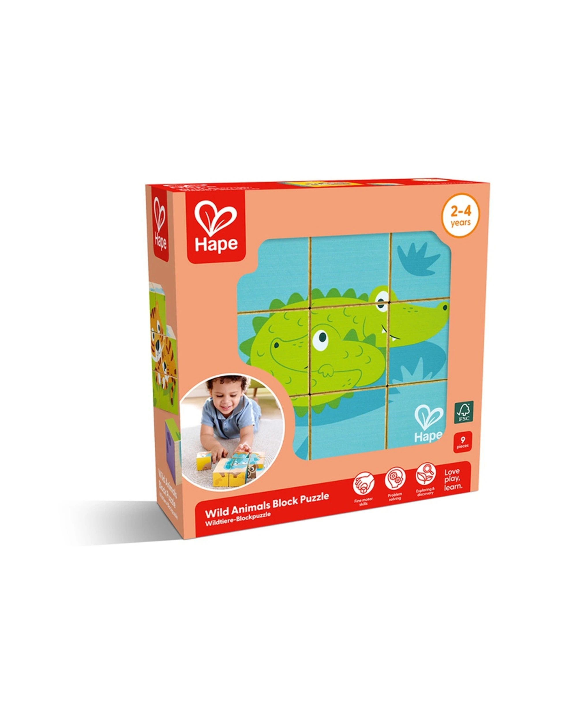 1 Hape Wild Wooden Blocks Puzzle Animal Matching Activity Toy - Multi, 1 of 4