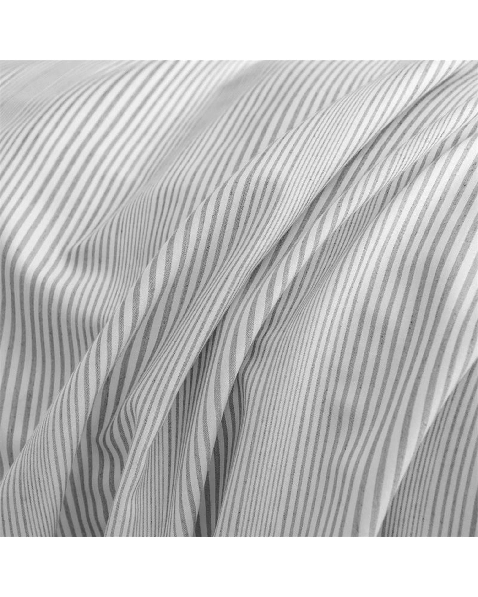 7 Cotton More Bamboo Cotton Striped Pattern Doona Quilt Cover Set King - Grey, 7 of 7