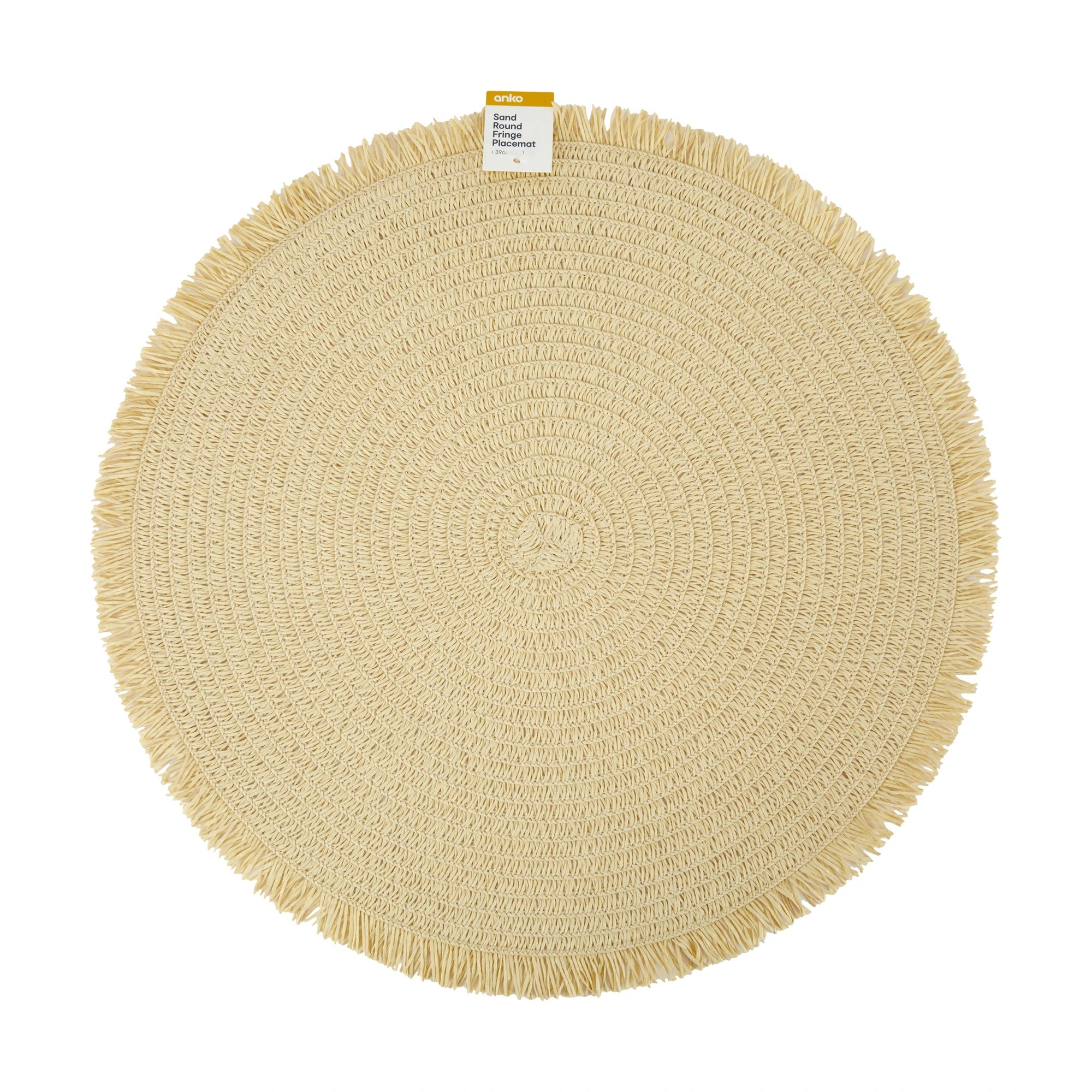 3 Sand Round Fringe Placemat, 3 of 3