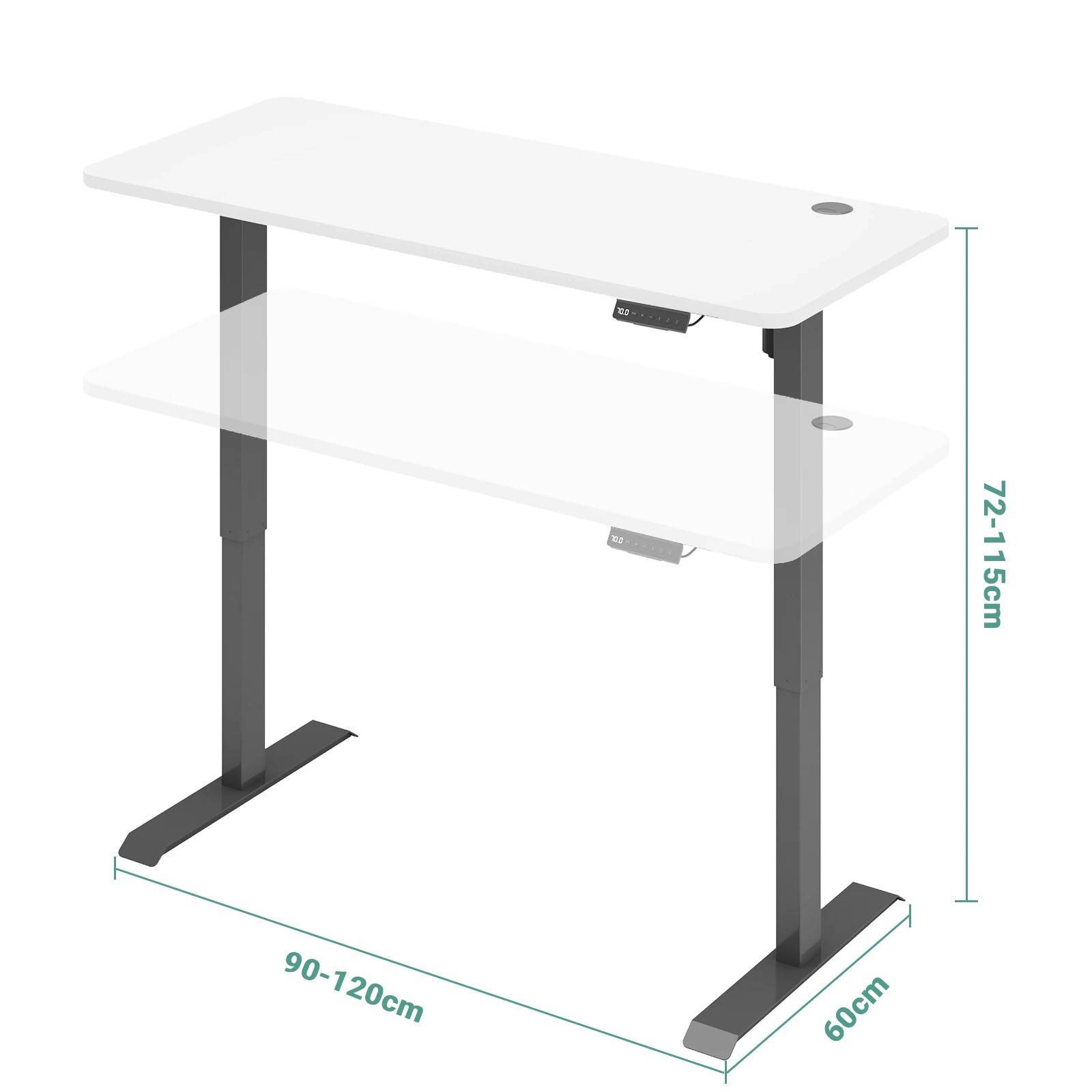 3 Advwin Electric Standing Desk Height Adjustable - White, 3 of 4