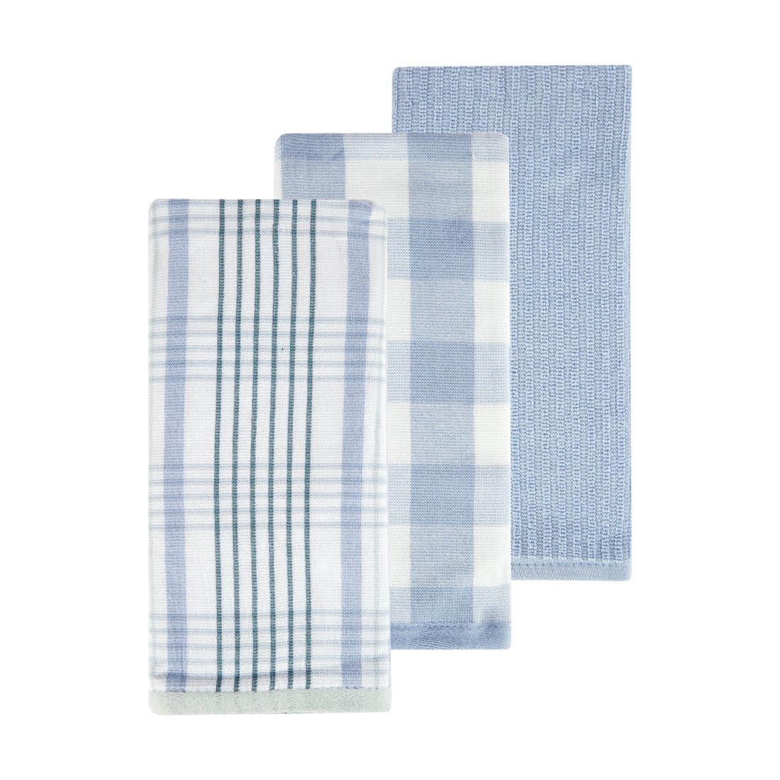 1 3 Pack Blue Gingham Tea Towels, 1 of 6