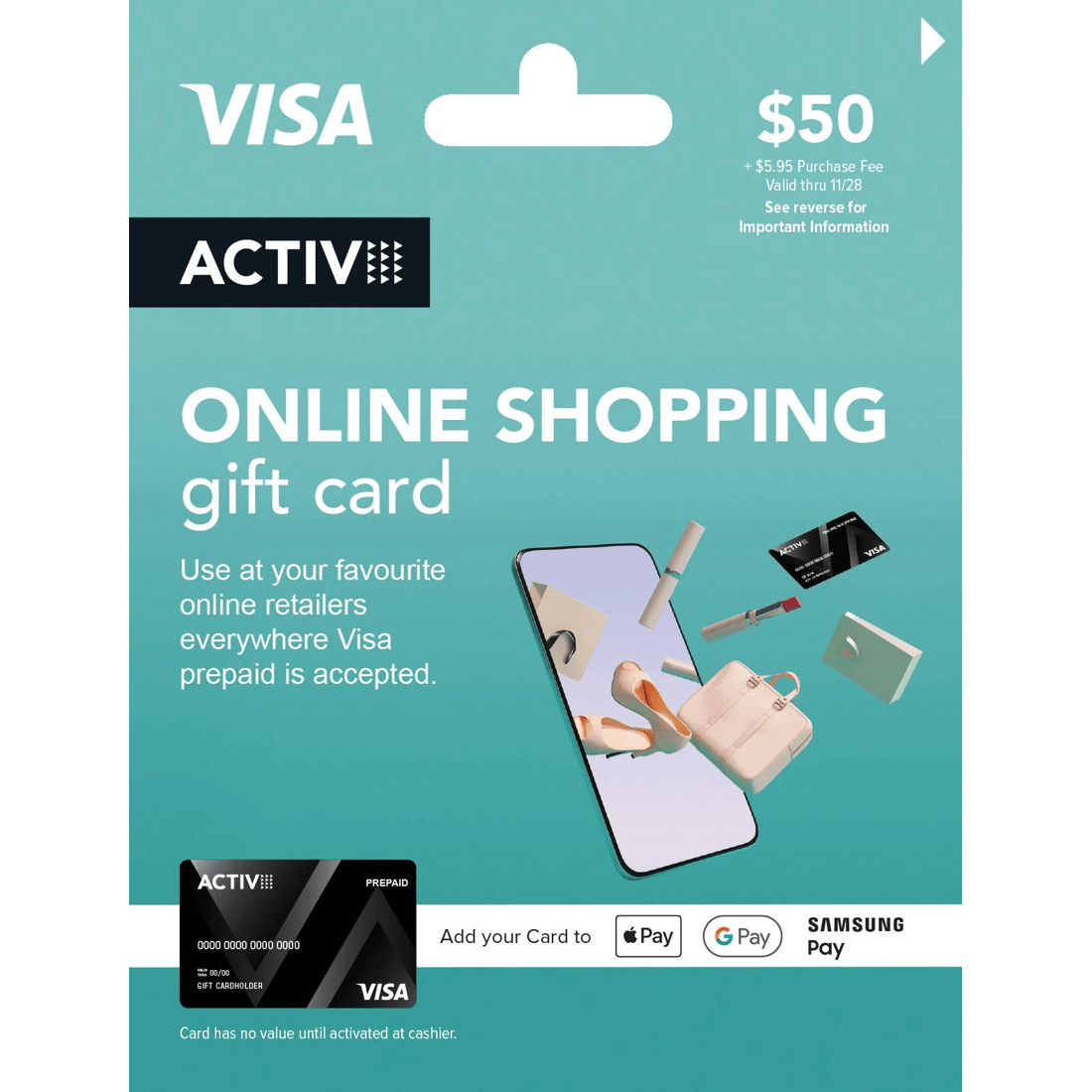1 Activ VISA $50 Online Shopping Gift Card, 1 of 1