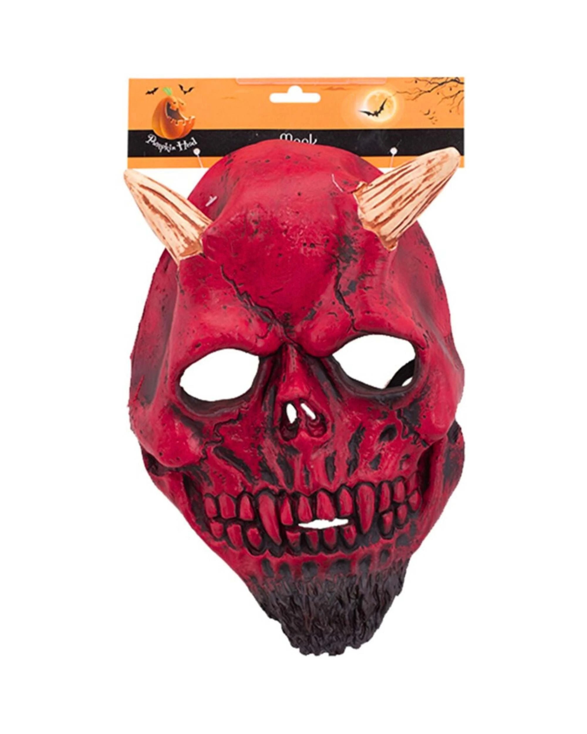 3 Oceana Adult Red Devil Latex Mask - One Size - Red, 3 of 3