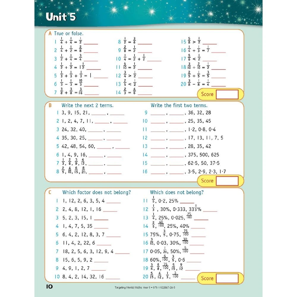 5 Targeting Mental Maths Year 6 2022 Edition, 5 of 10