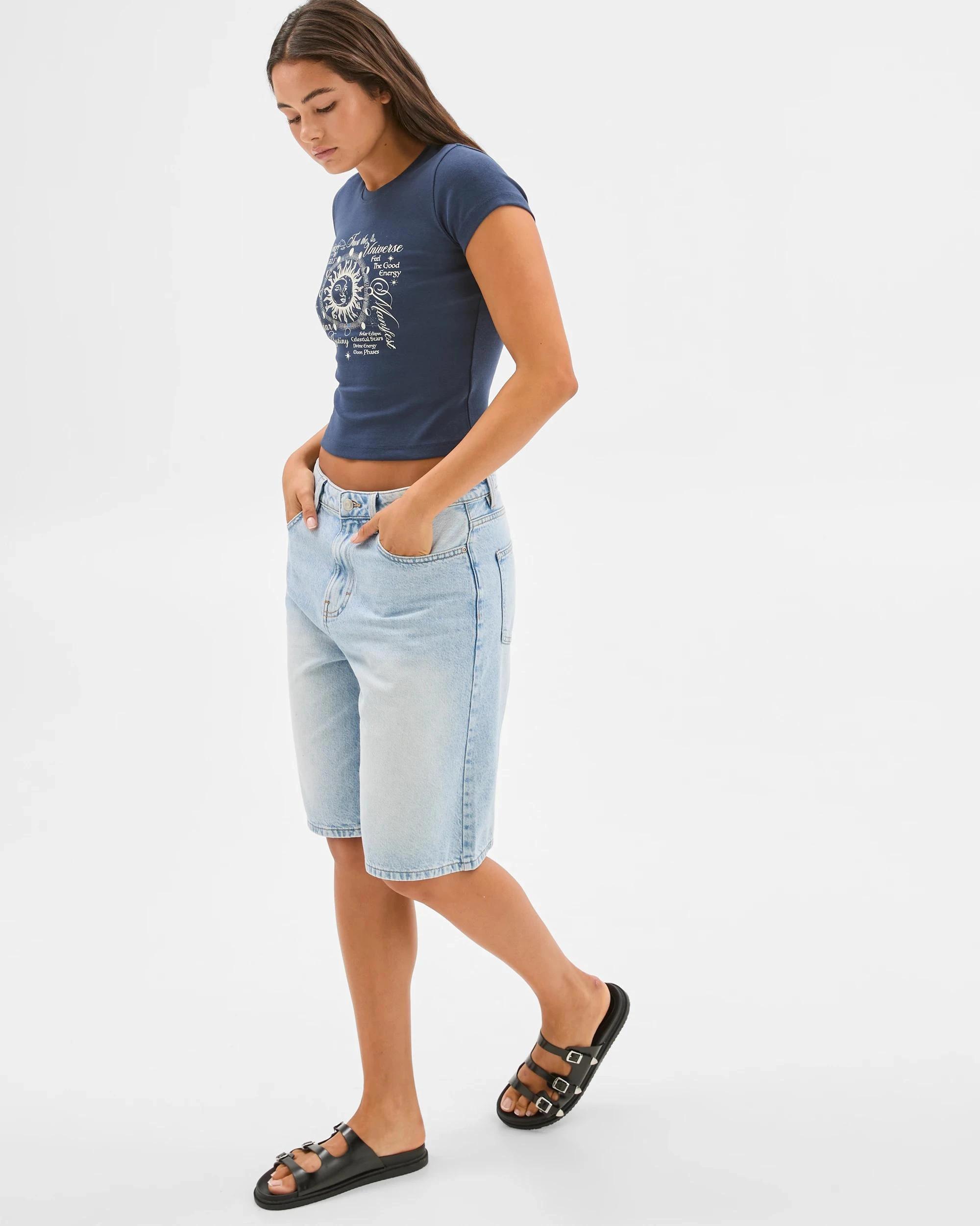 6 Australian Cotton Graphic Baby Crop T-Shirt - Lily Loves NAVY STAR DESTINY, 6 of 6