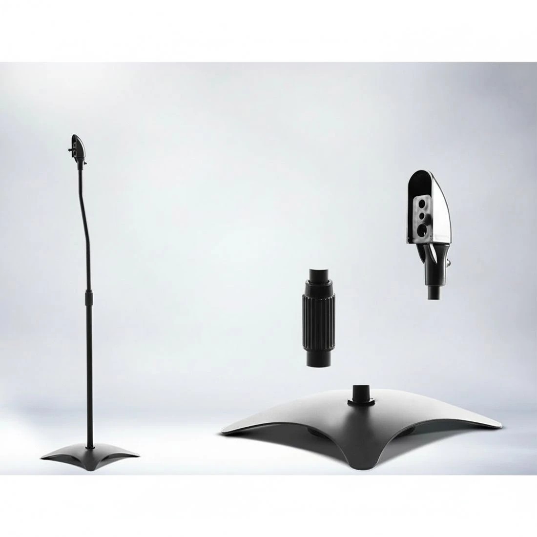 5 Alpha Speaker Stand 75-112cm Adjustable Height Surround Sound Studio Home 2pcs - Black, 5 of 7