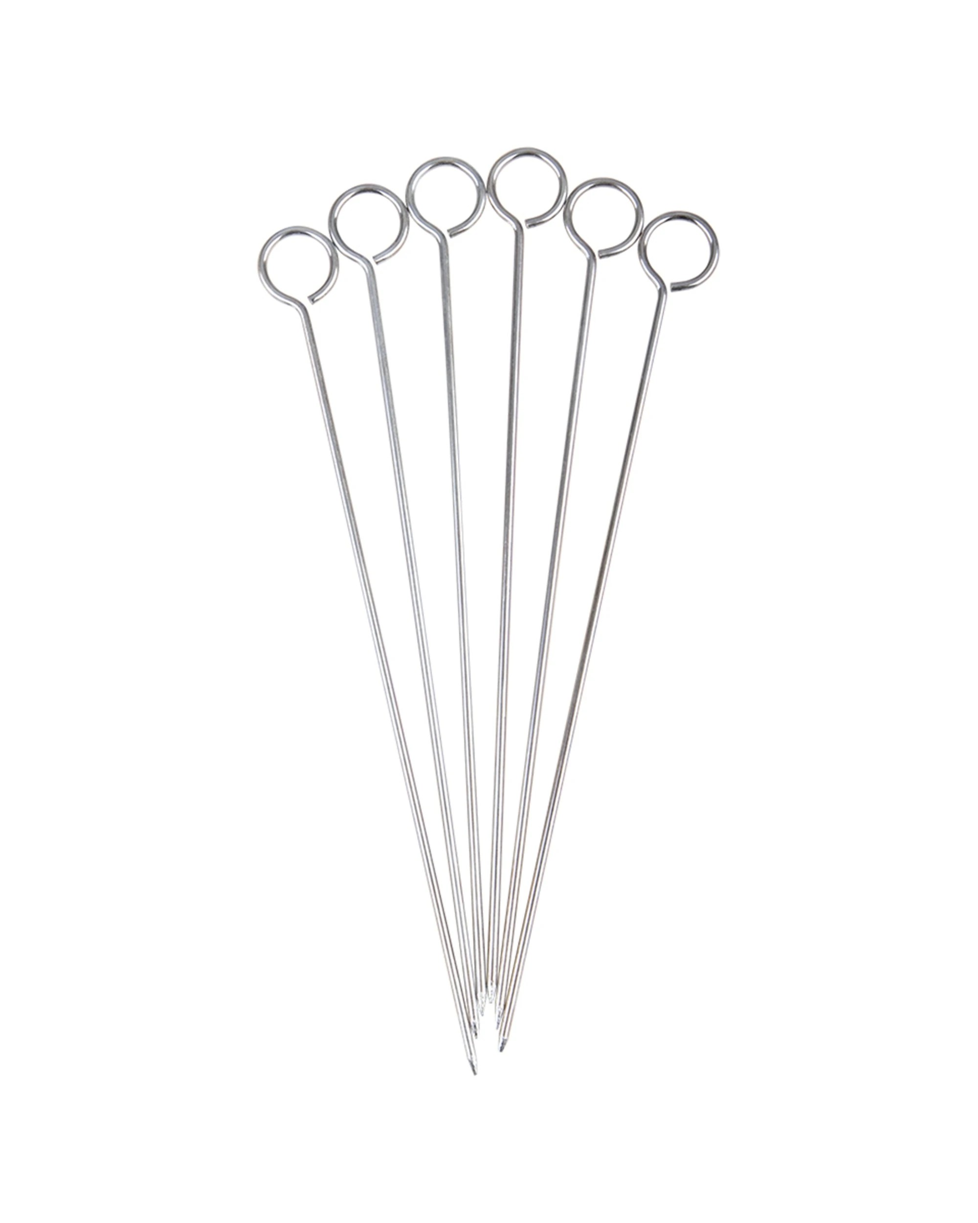 3 Appetito 6pc Chrome Skewers 25cm Barbecue And Cooking Tools For Grill Use
 - Silver, 3 of 3