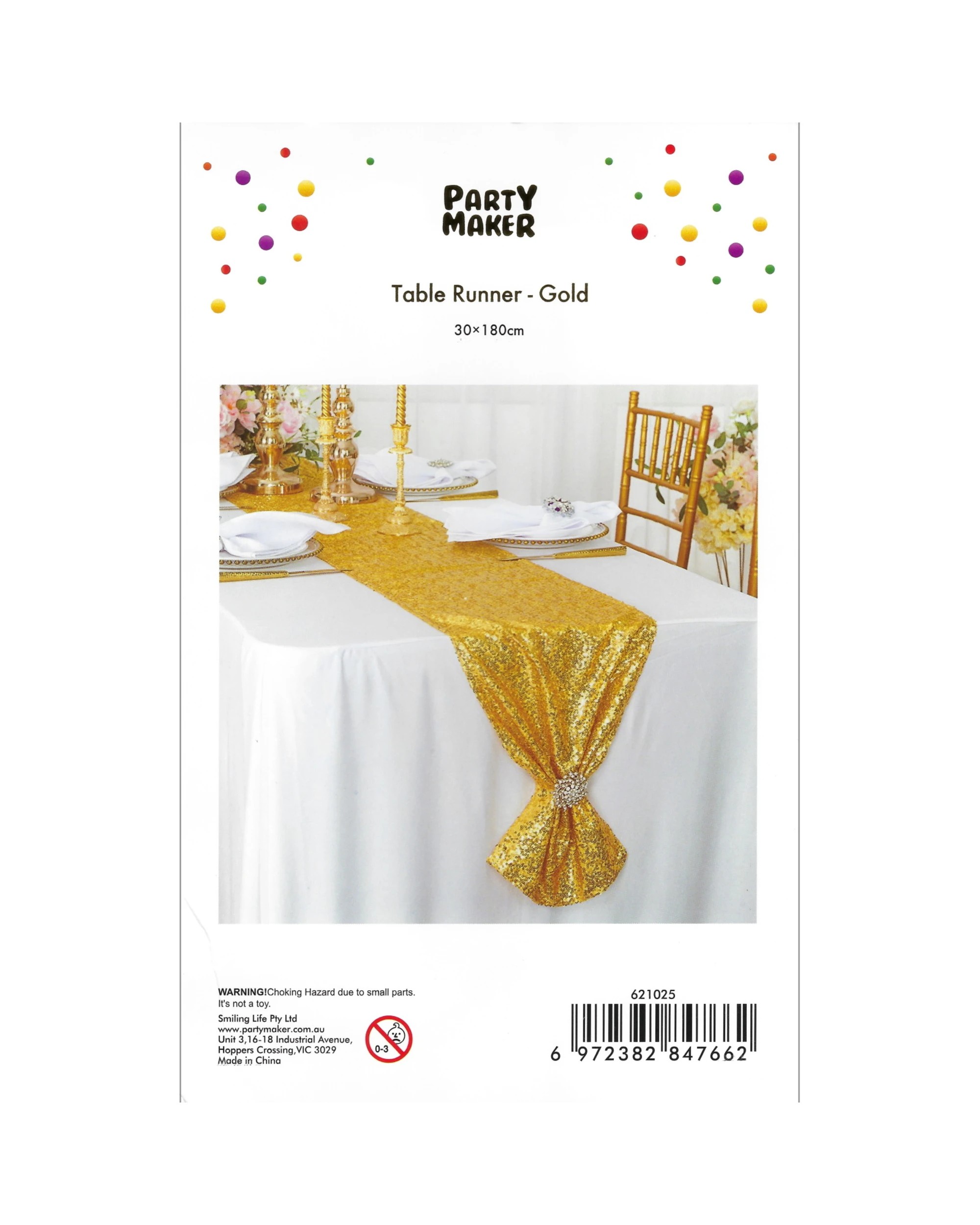 2 Partyrama Gold Sequin Table Runner 30cm x 180cm, 2 of 2