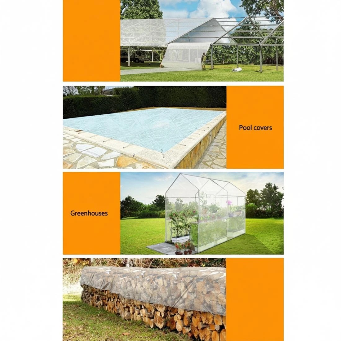 4 Instahut Tarp Tarpaulin 5x10m Canvas Heavy Duty Camping Cover Clear - Clear, 4 of 5