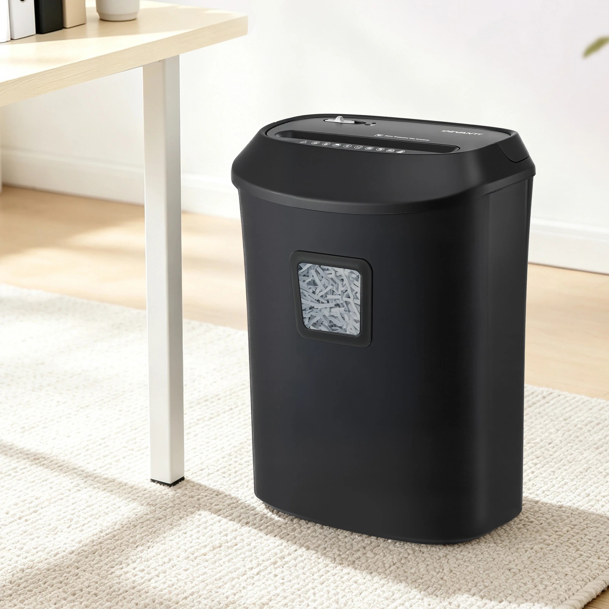 10 Devanti 25L Paper Shredder 14 Sheet P4 Cross Cut for Home Office - Black, 10 of 10