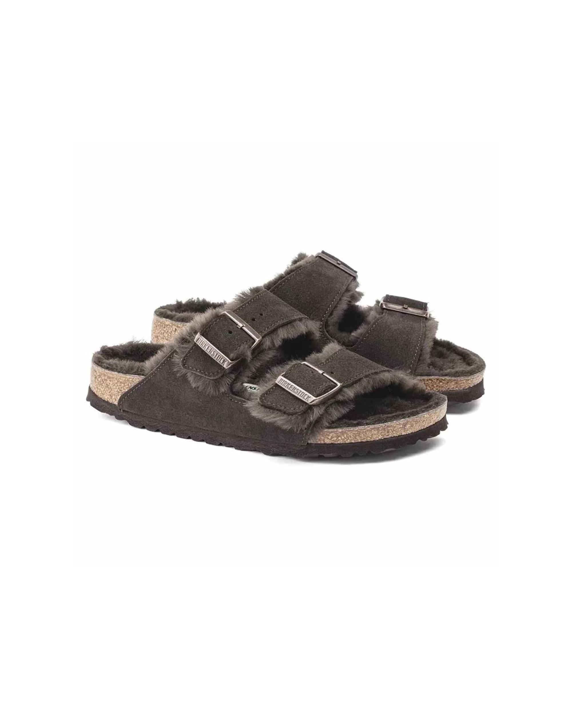 3 Birkenstock Arizona Shearling Suede Sandals Narrow Width MOCCA, 3 of 7