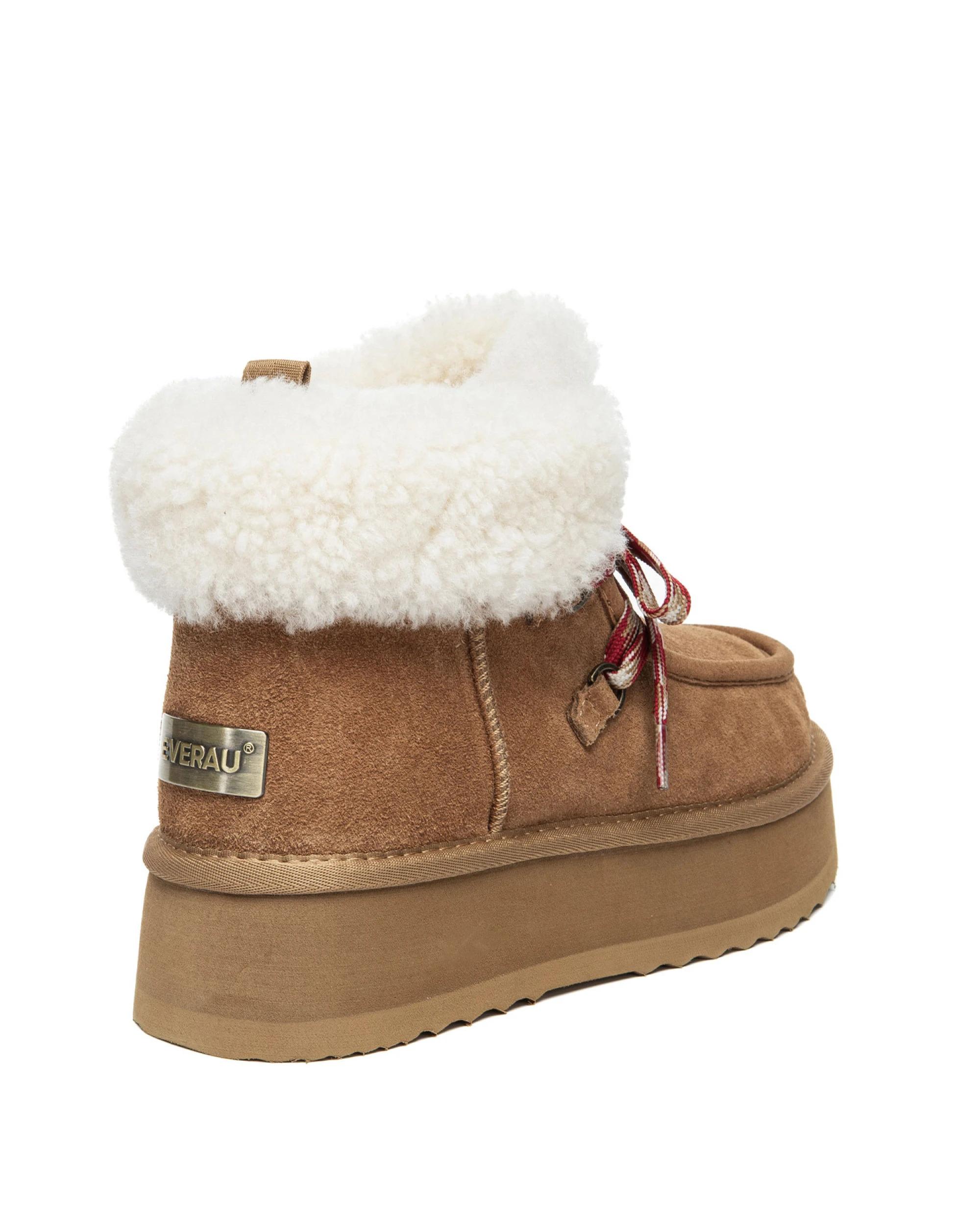 3 Everau Womens Honour Platform Boots CHESTNUT, 3 of 5