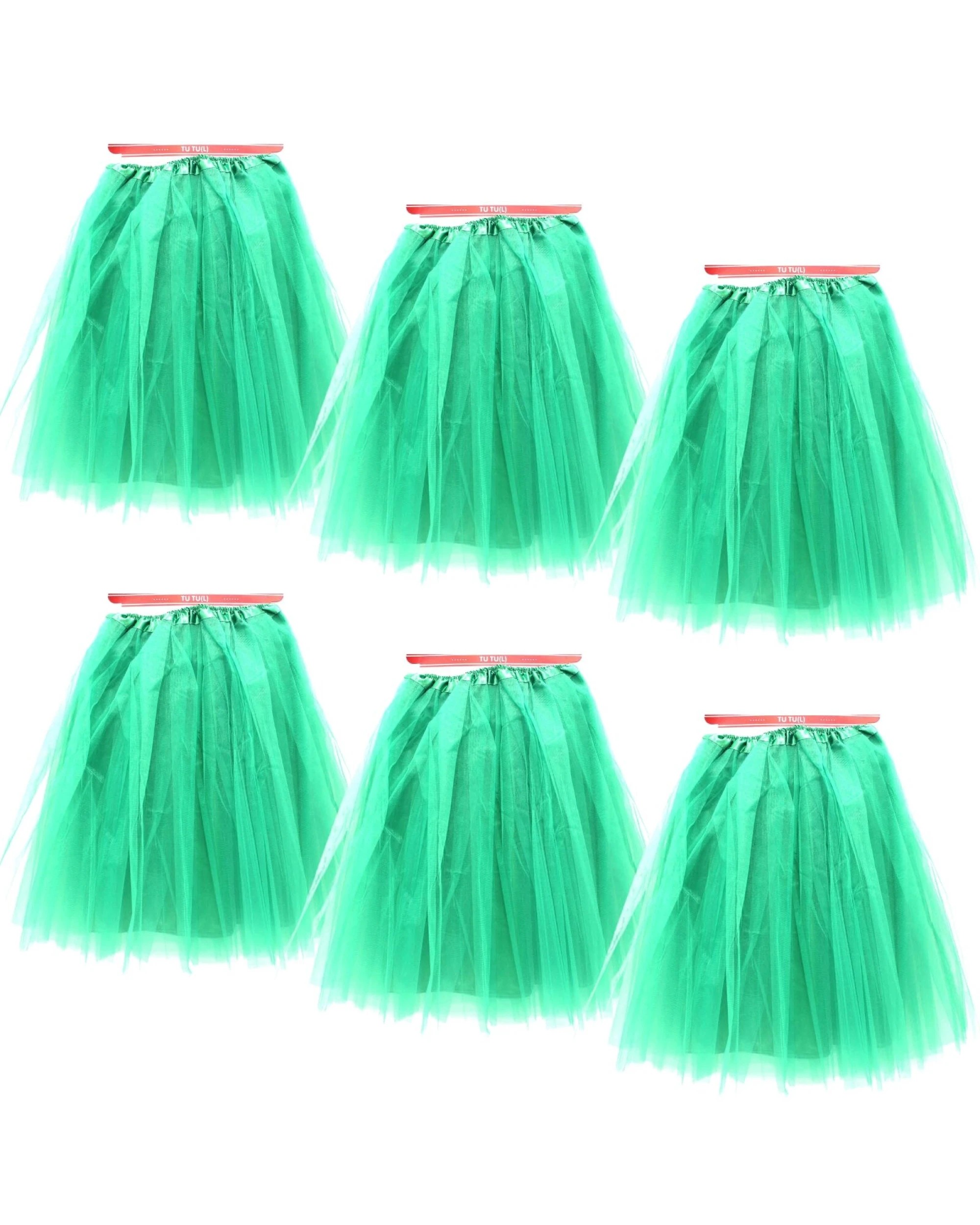 1 BR Costumes 6x Green Tulle Ballerina Tutus for Costumes and Dance Events - L, 1 of 1